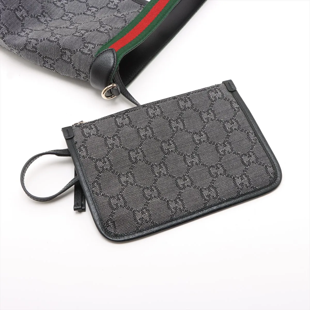 GG Canvas x Leather 2WAY Shoulder Bag Black 865452 — view 11