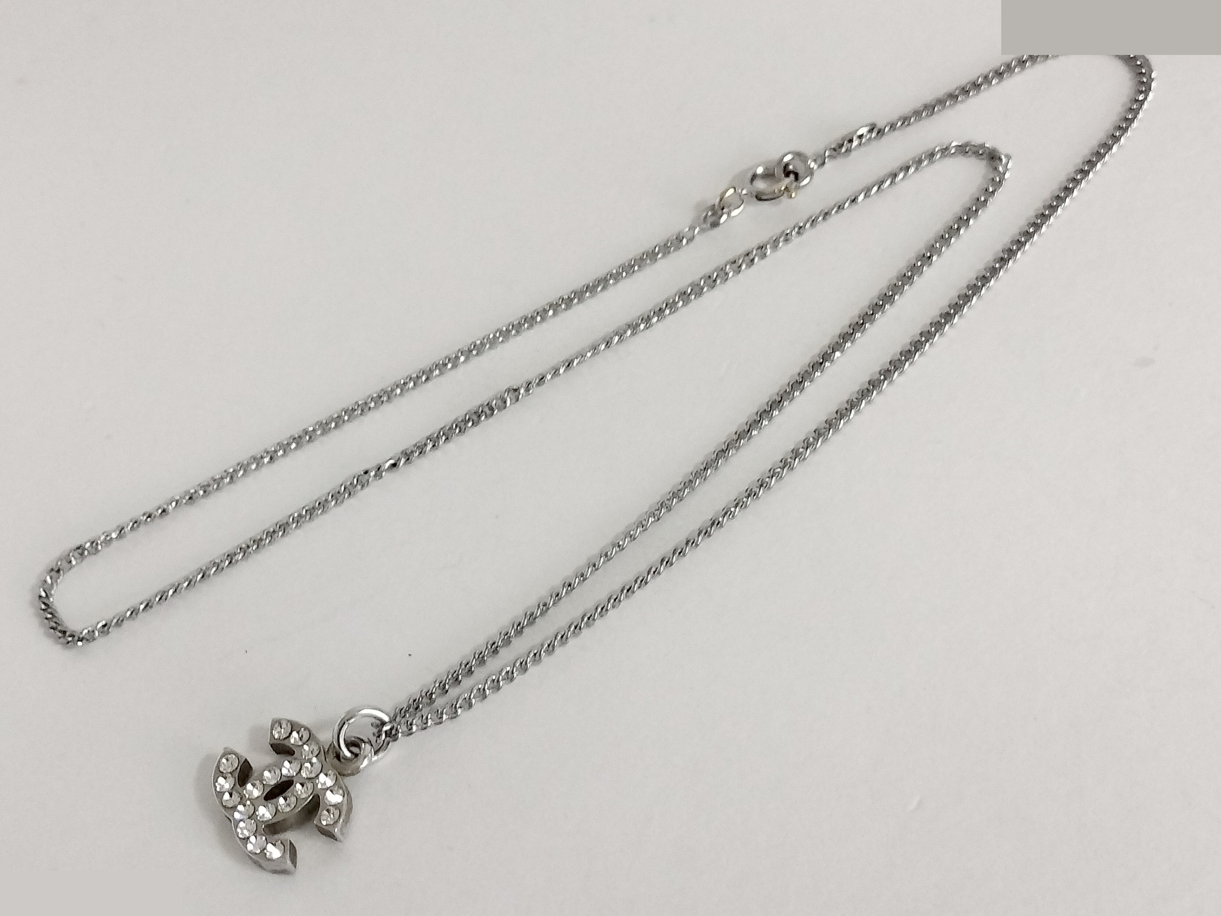 Coco Rhinestone Silver Necklace Chain (approx. 43cm) — view 2