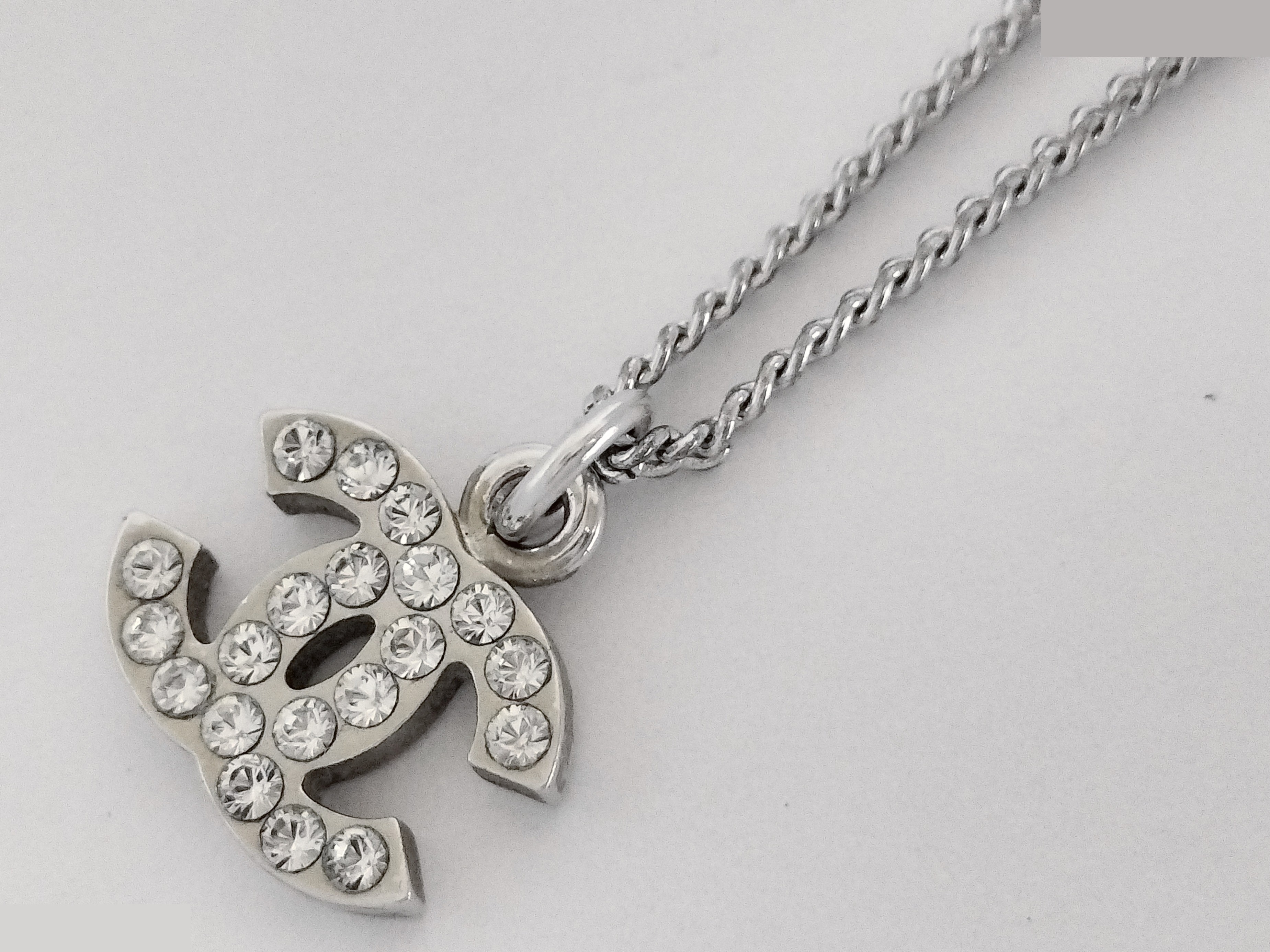 Coco Rhinestone Silver Necklace Chain (approx. 43cm) — view 5