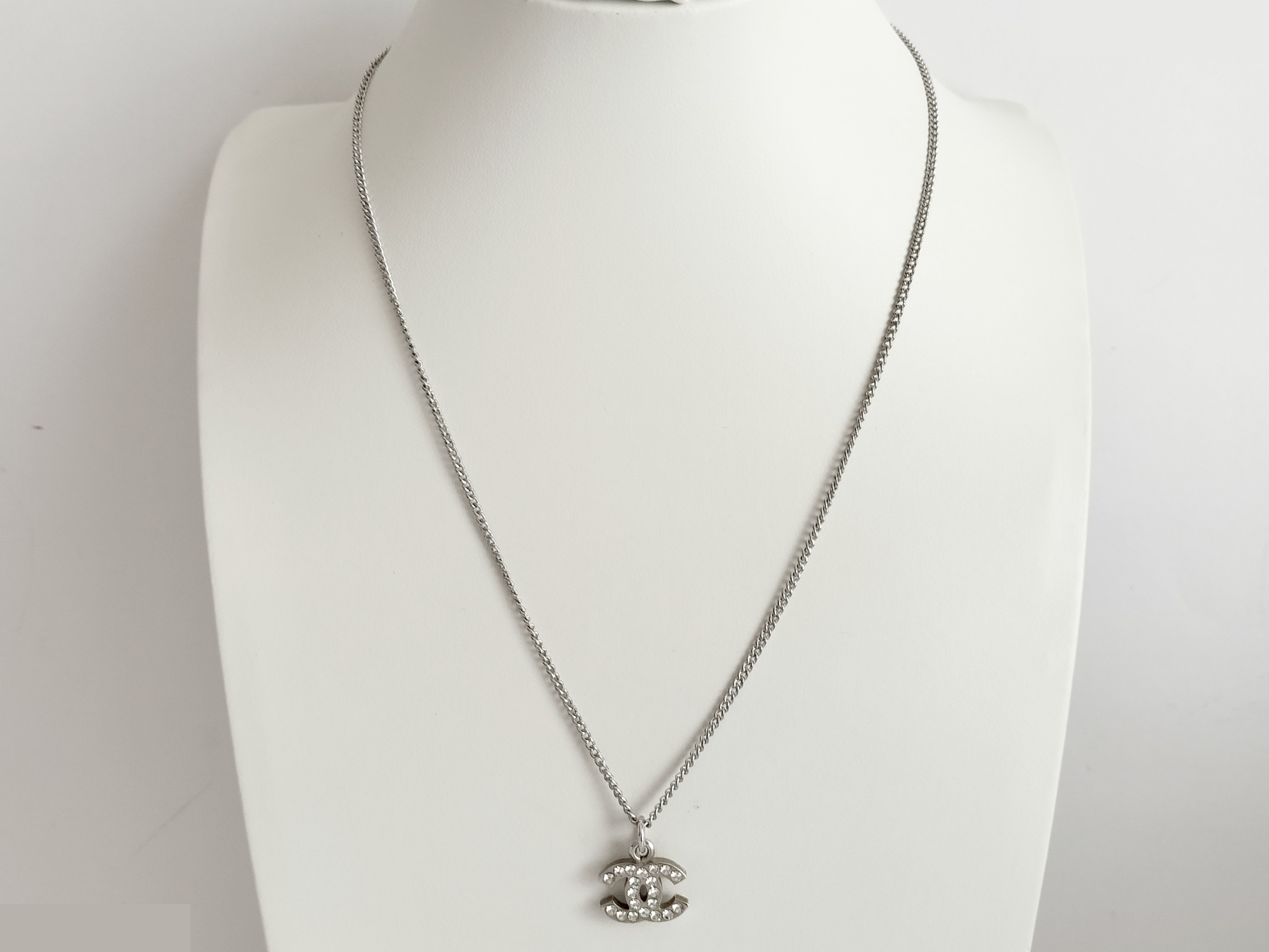 Coco Rhinestone Silver Necklace Chain (approx. 43cm) — view 6