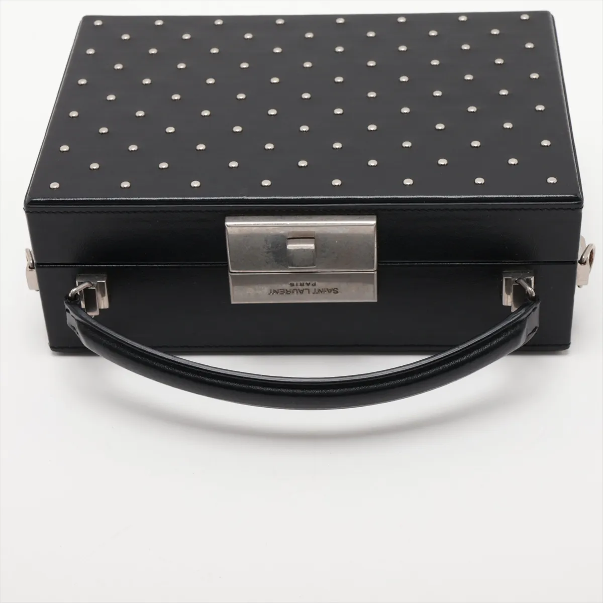 538452 Leather x Stud 2-Way Handbag, Black, with Mirror — view 5