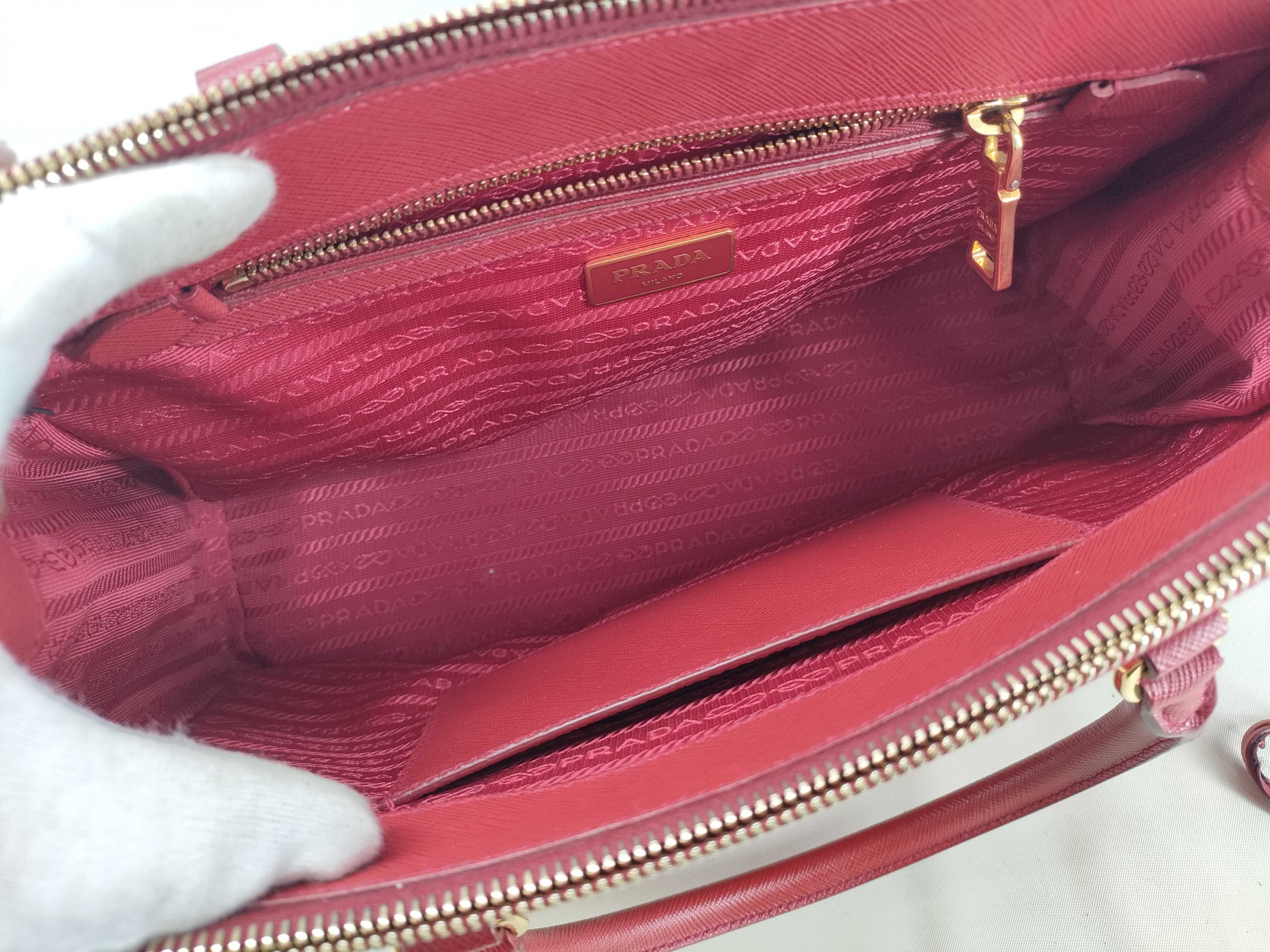 ID- Saffiano Lux Cow Skin 2-Way Handbag Red BN1801 #180 Handbag — view 8