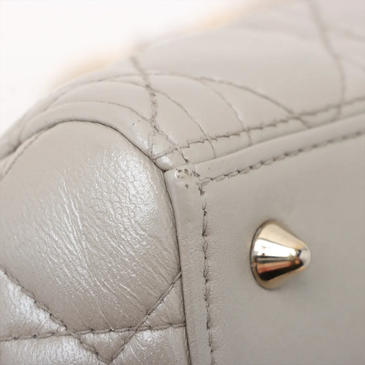 Cannage Lady Dior Leather 2WAY Handbag Gray — view 12