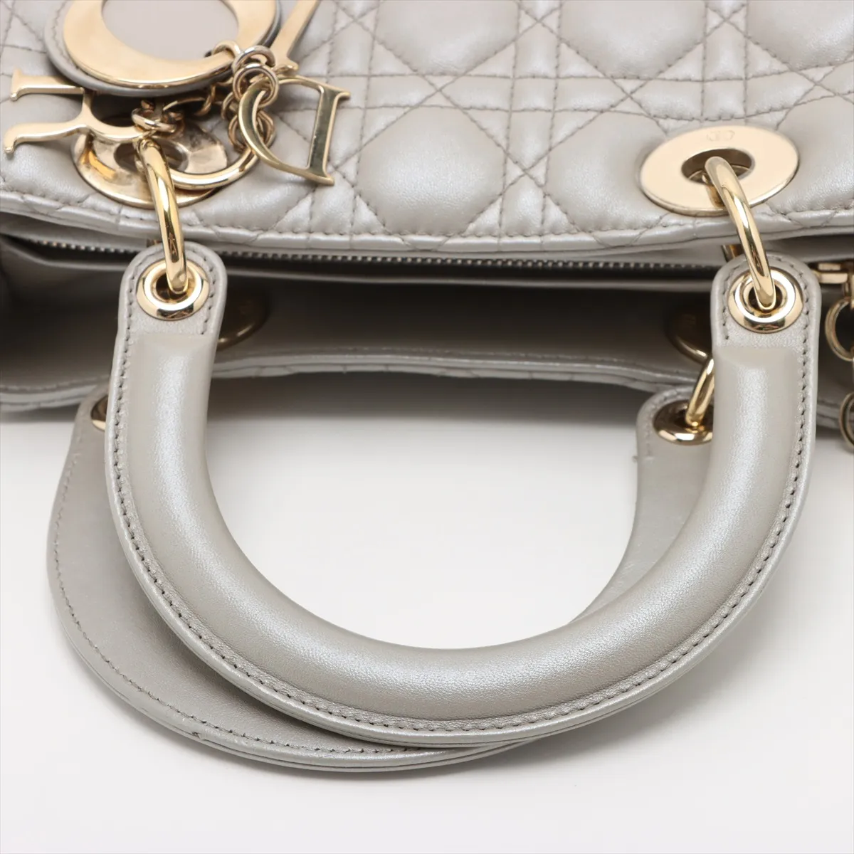 Cannage Lady Dior Leather 2WAY Handbag Gray — view 5