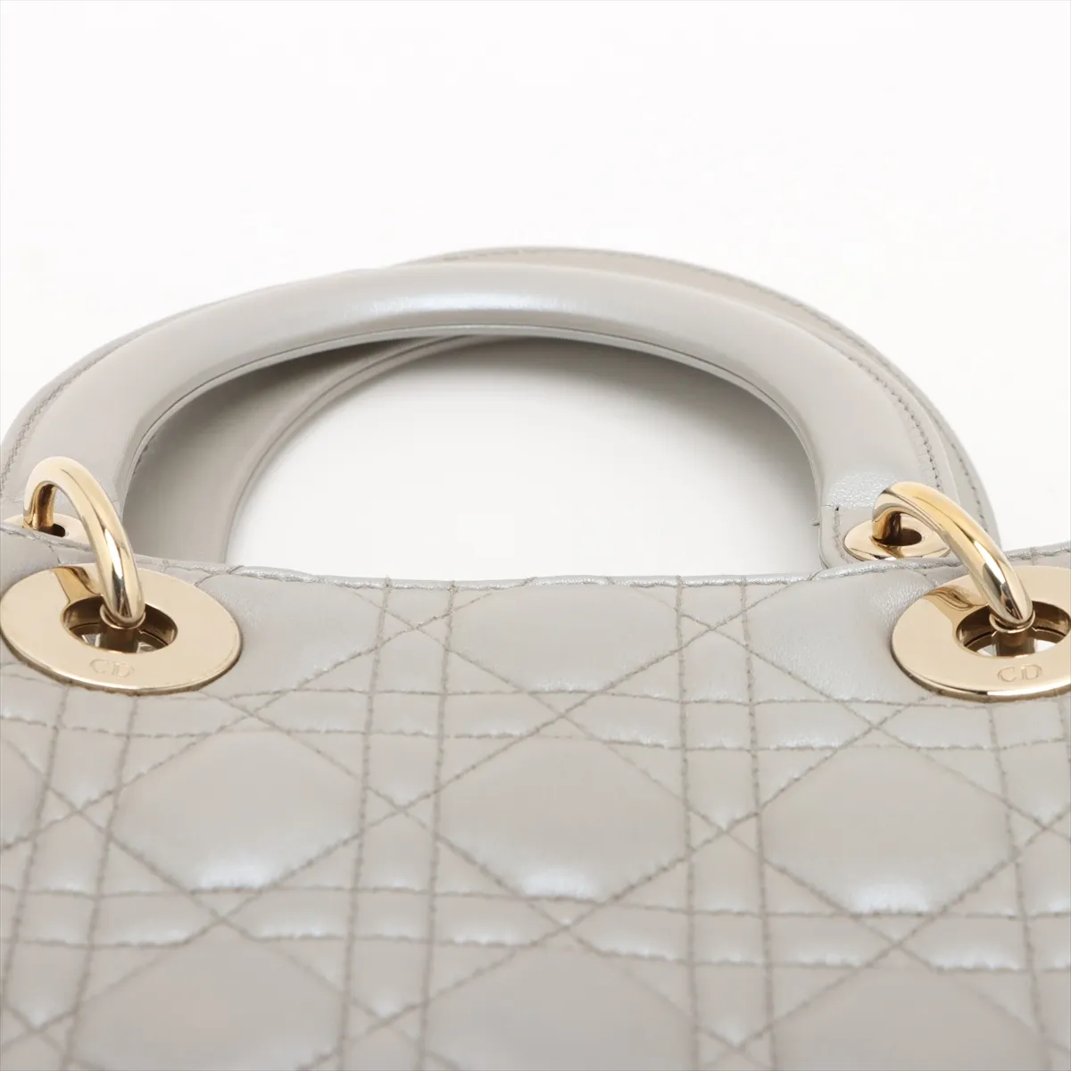 Cannage Lady Dior Leather 2WAY Handbag Gray — view 6