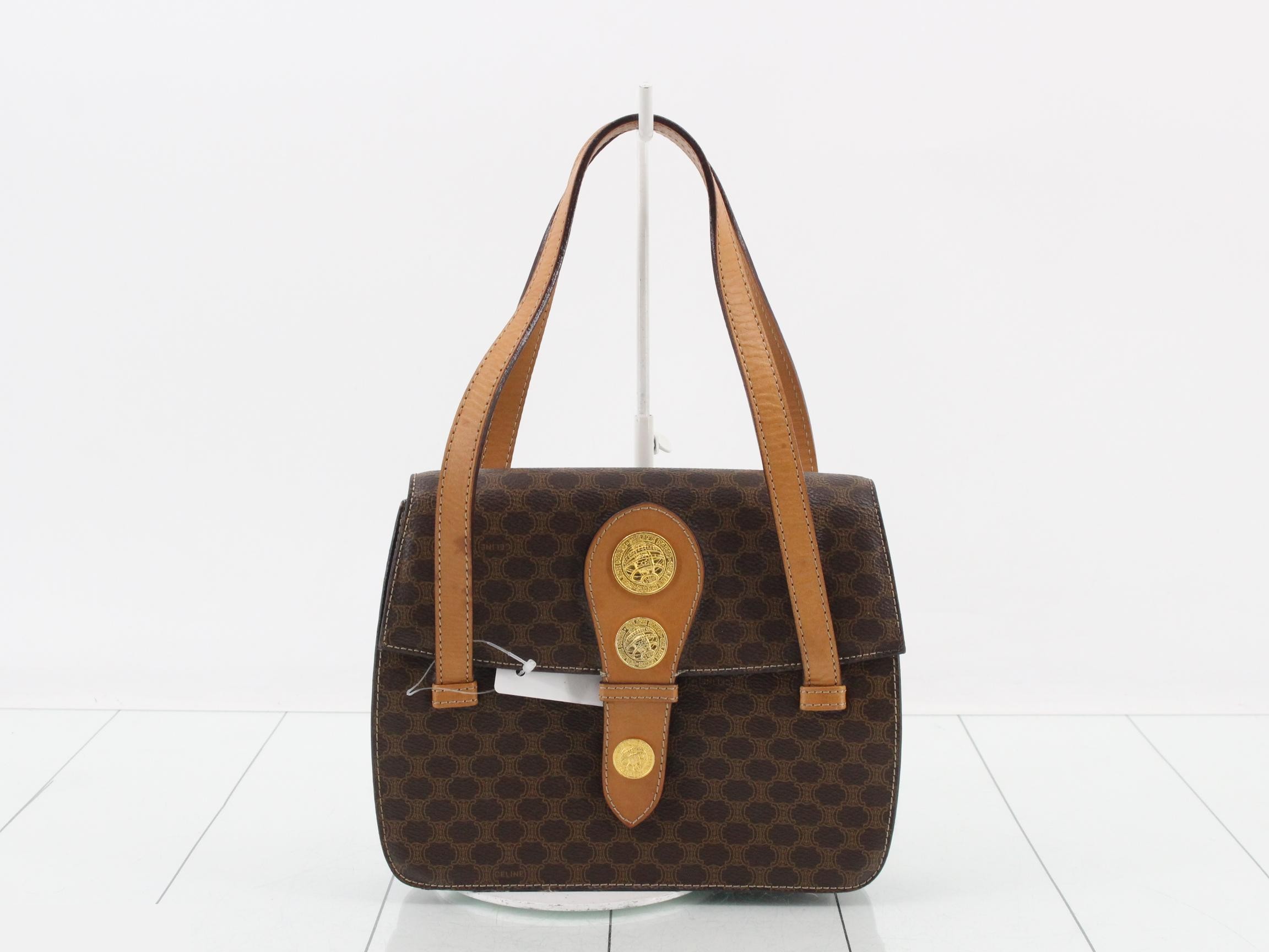 Macadam handbag, PVC/leather, brown