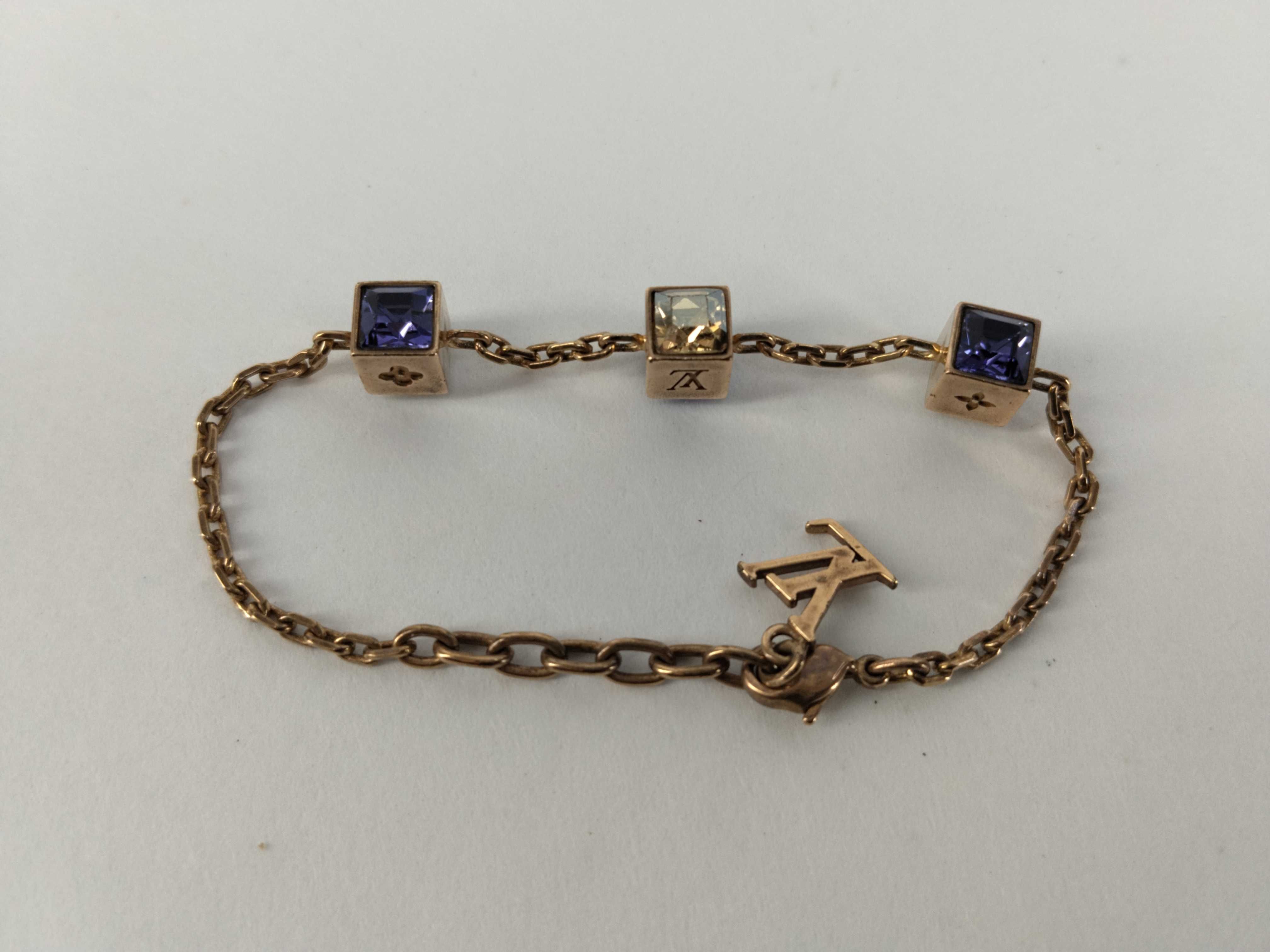 Bracelet Gamble Colored Stone Cube Logo Gold Bracelet Bracelet/Bangle — view 2