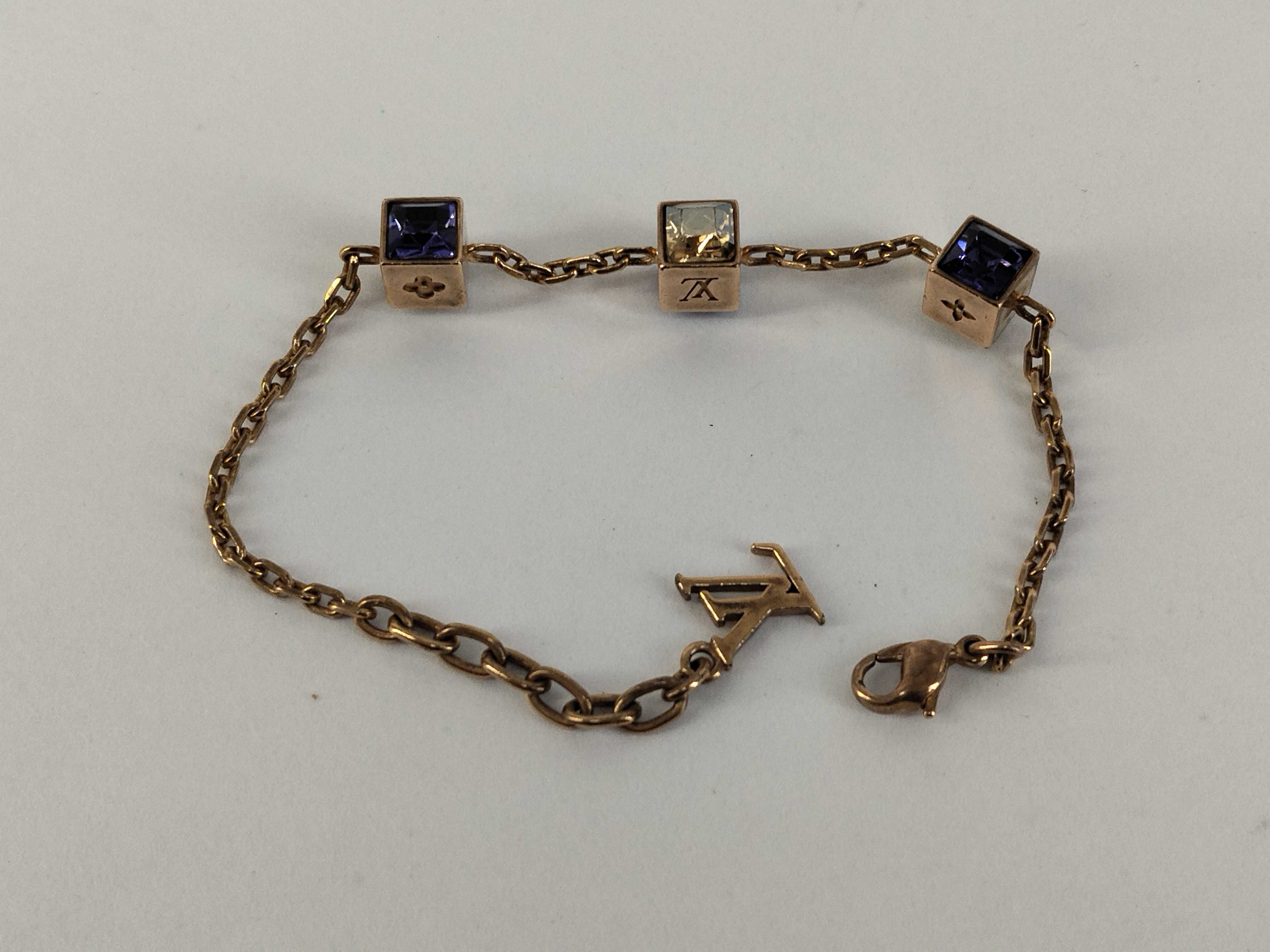 Bracelet Gamble Colored Stone Cube Logo Gold Bracelet Bracelet/Bangle — view 4