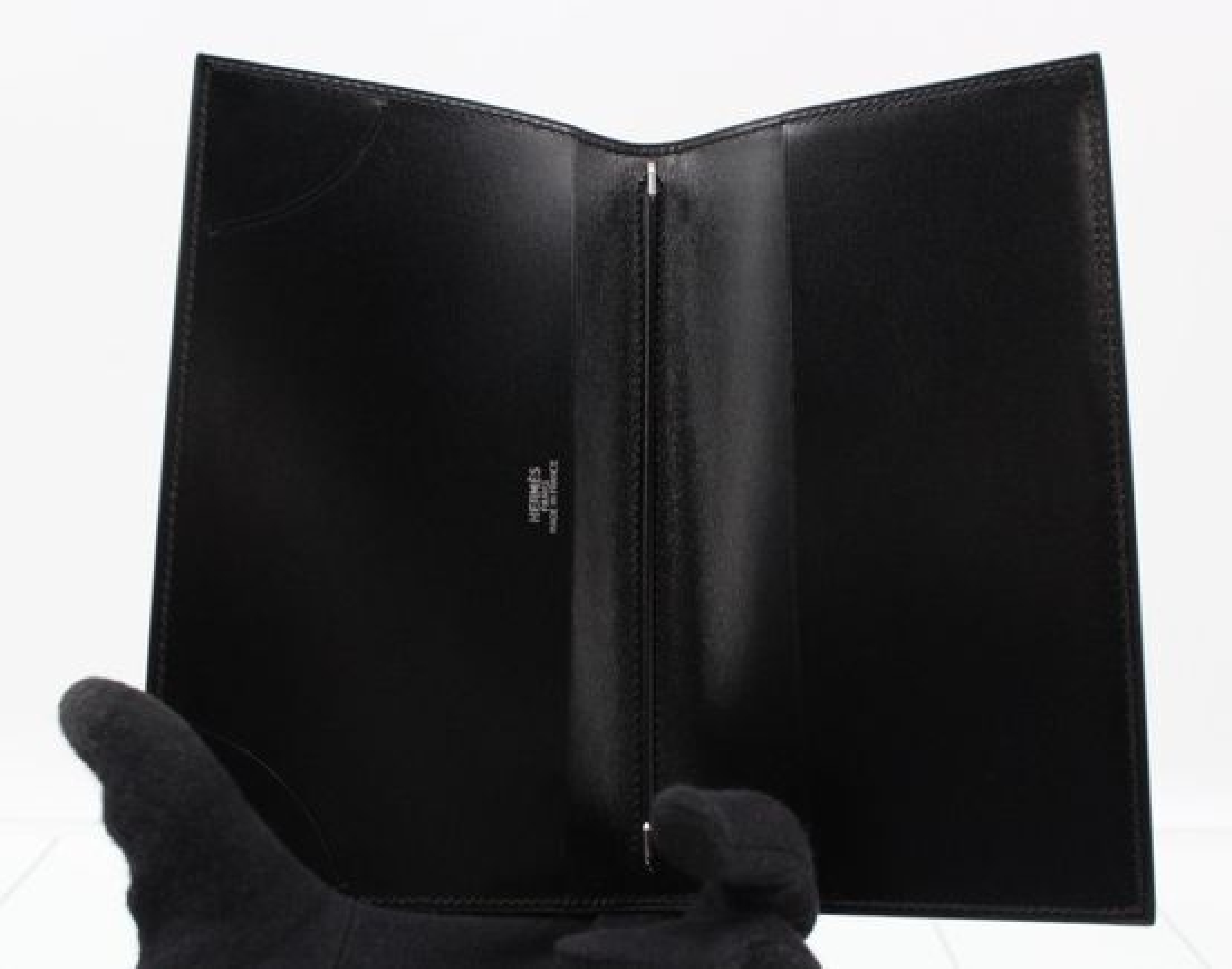 Agenda Cover 《PM》 Box Calf Black E Notebook Cover — view 3