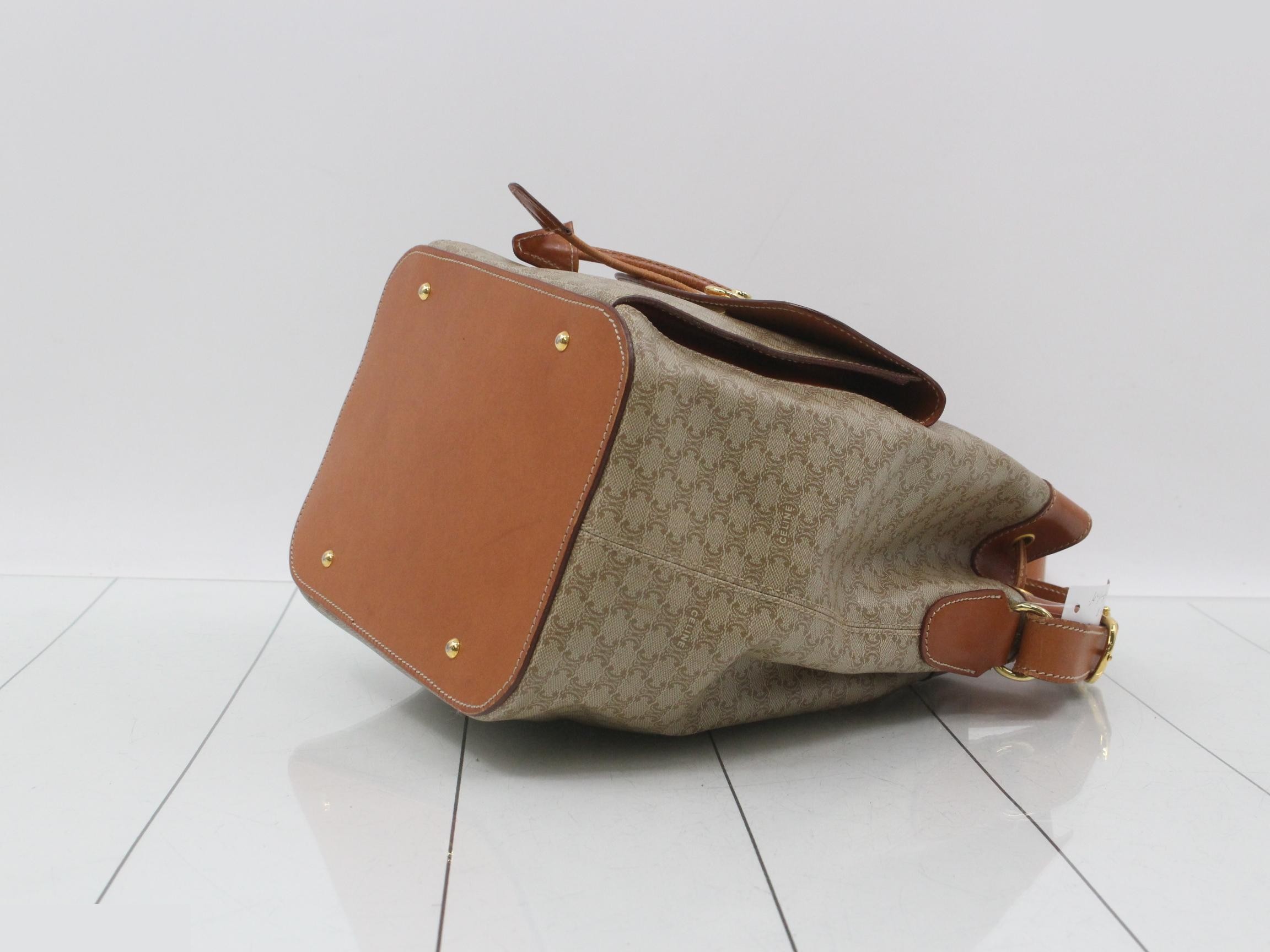 Macadam shoulder bag, brown leather, drawstring type. — view 6