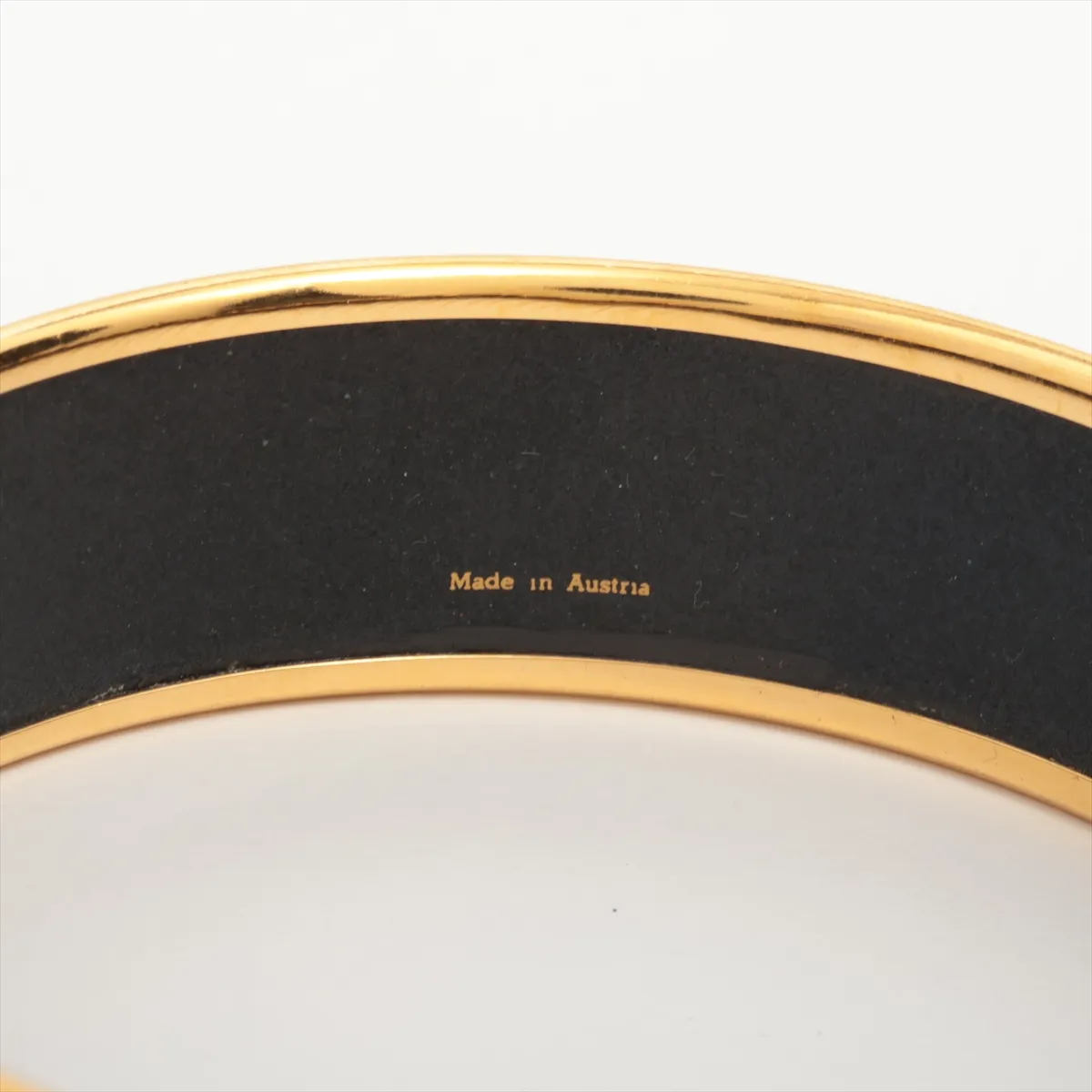 Email Bangle, GP x Enamel, Black x Red. Shows signs of wear, — view 4