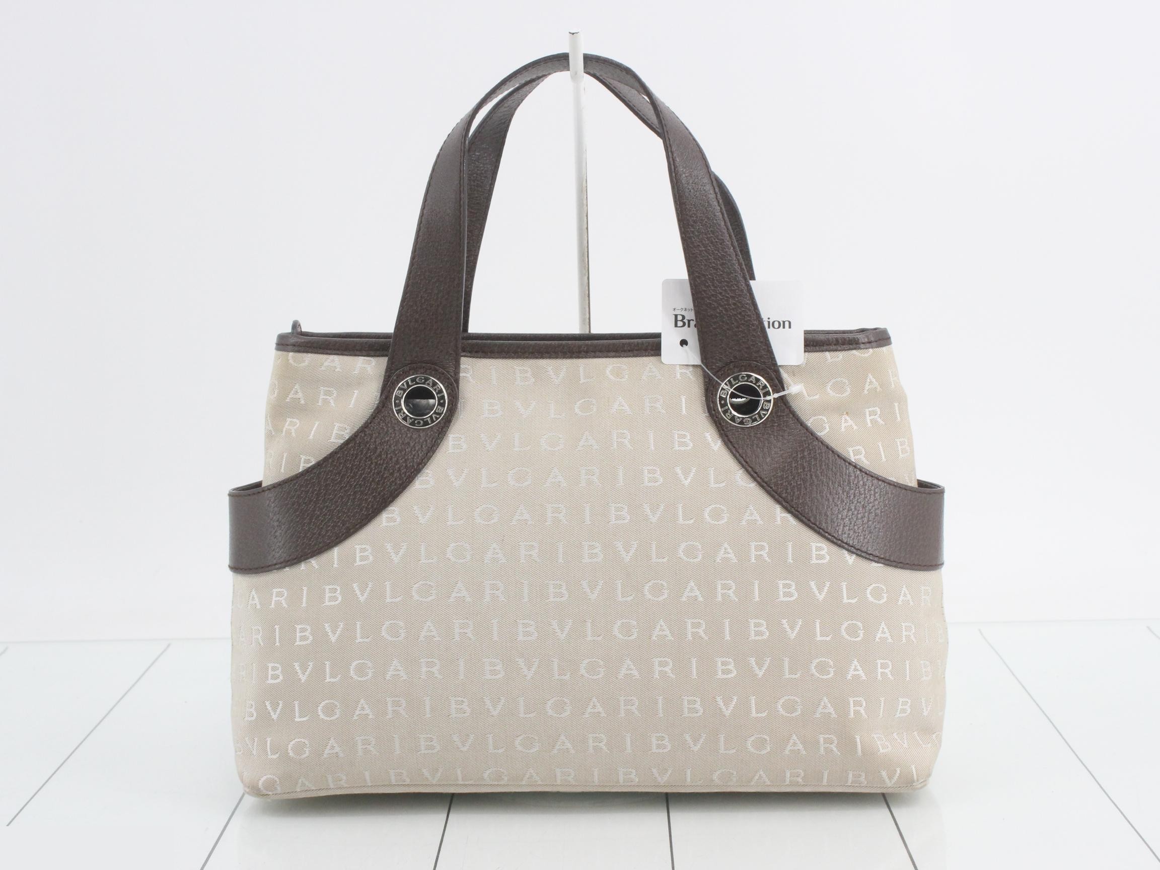 Handbag, beige canvas and leather — view 2