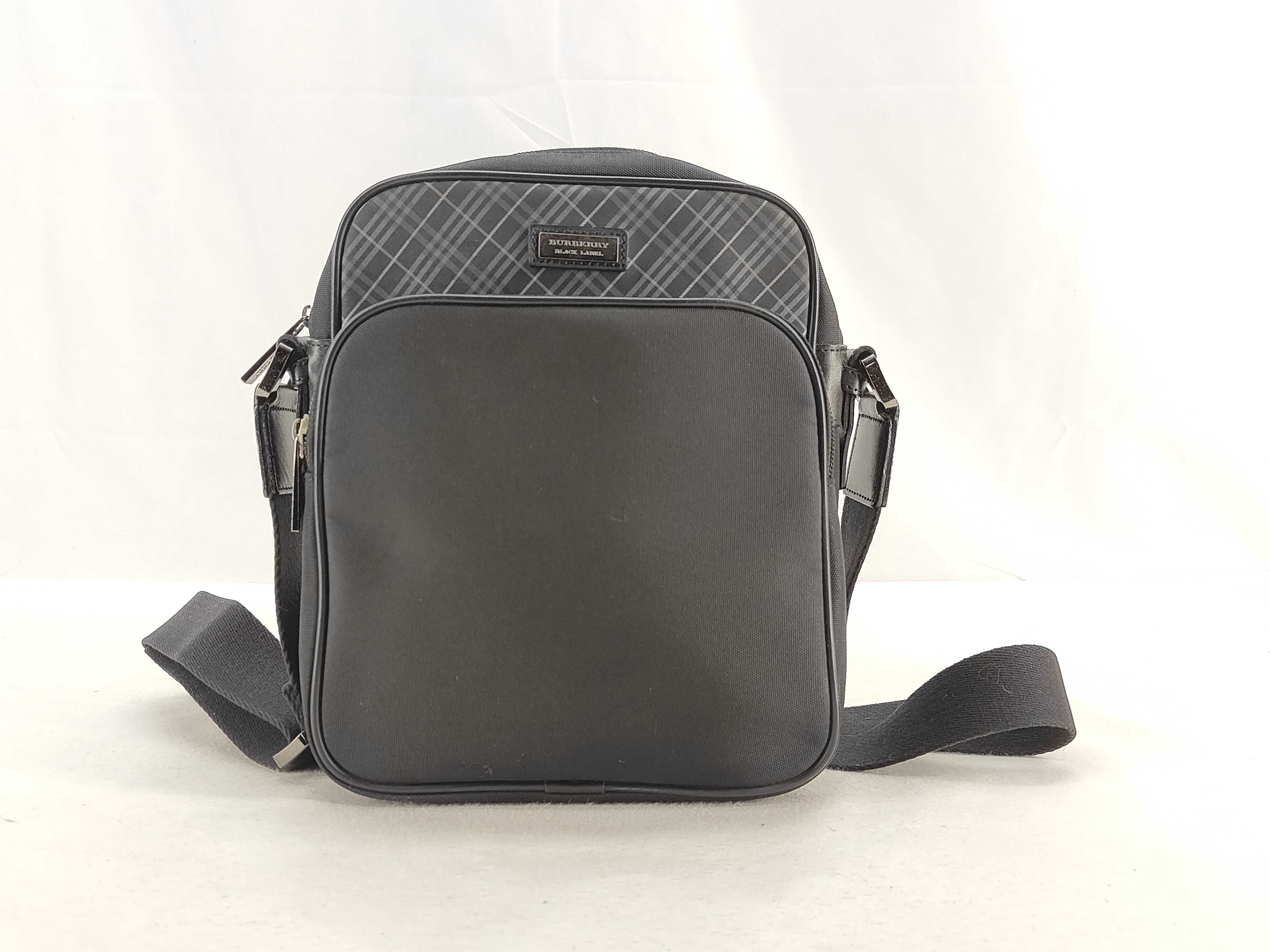 Black Label Check Nylon Black Shoulder Bag