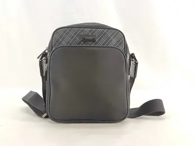 Black Label Check Nylon Black Shoulder Bag