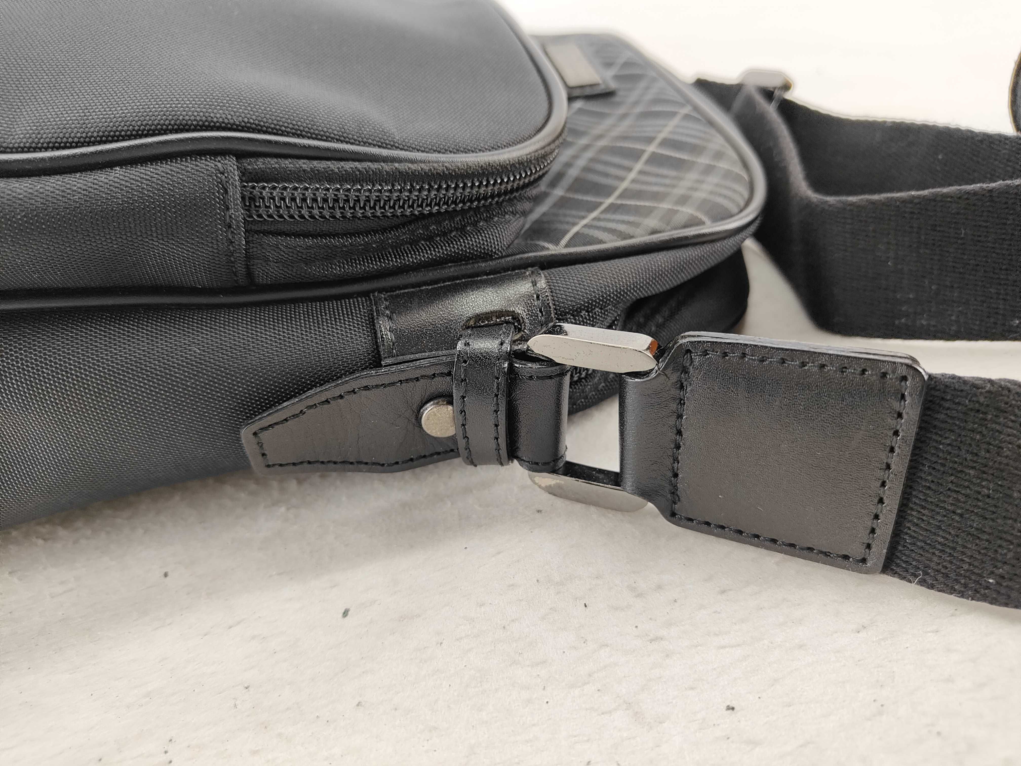 Black Label Check Nylon Black Shoulder Bag — view 6