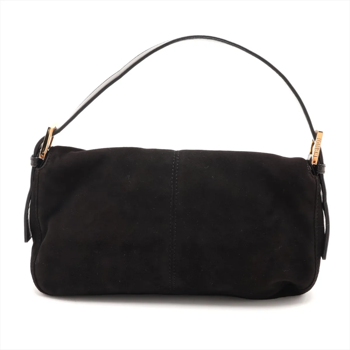 Mamma Bucket Suede x Leather Shoulder Bag, Black — view 2