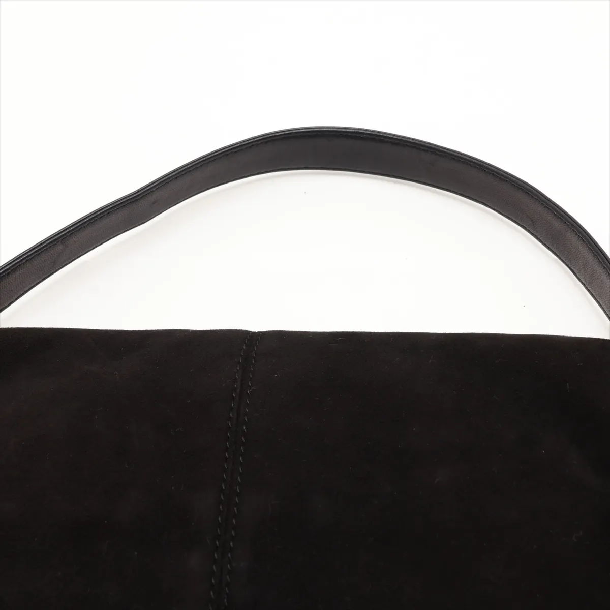 Mamma Bucket Suede x Leather Shoulder Bag, Black — view 6