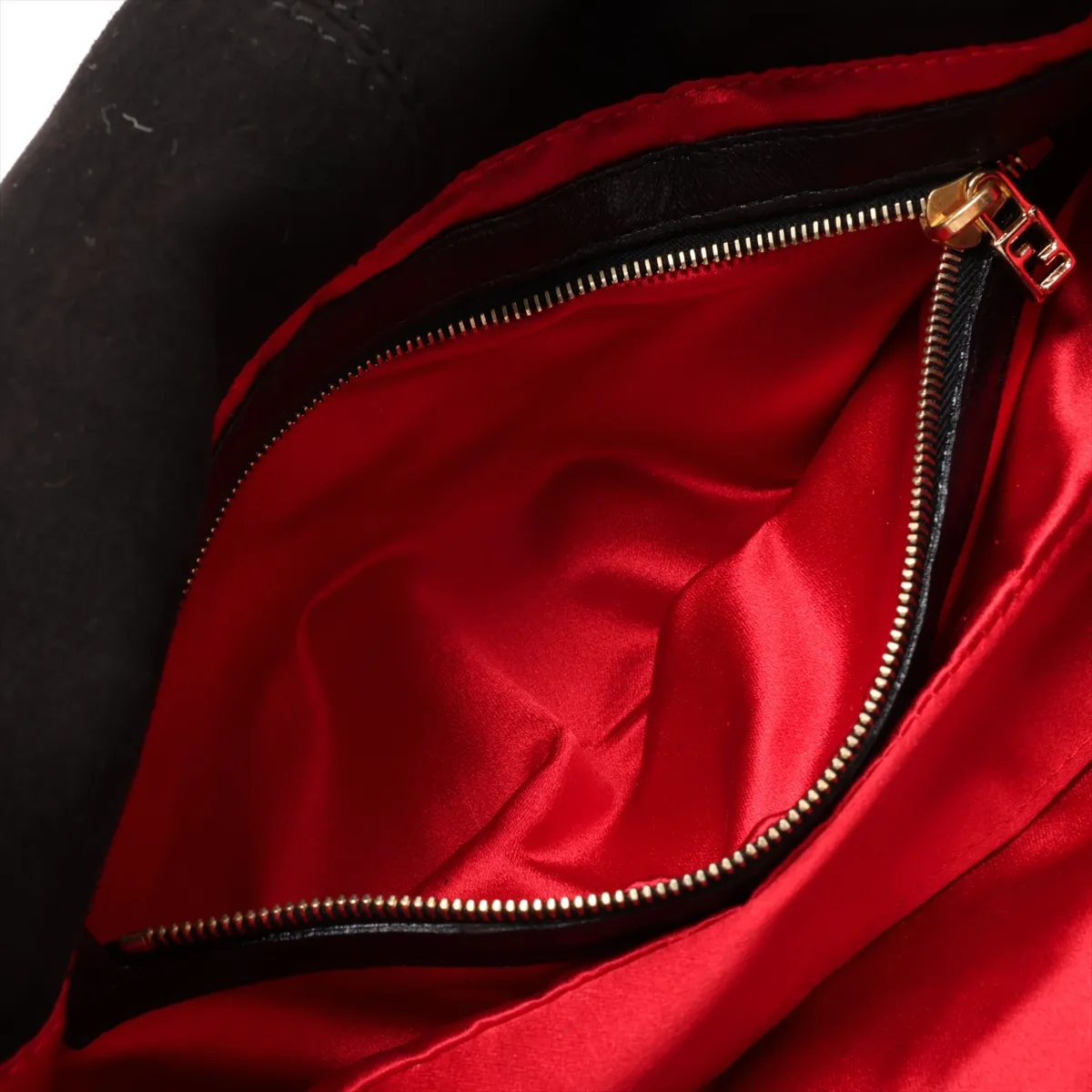 Mamma Bucket Suede x Leather Shoulder Bag, Black — view 8