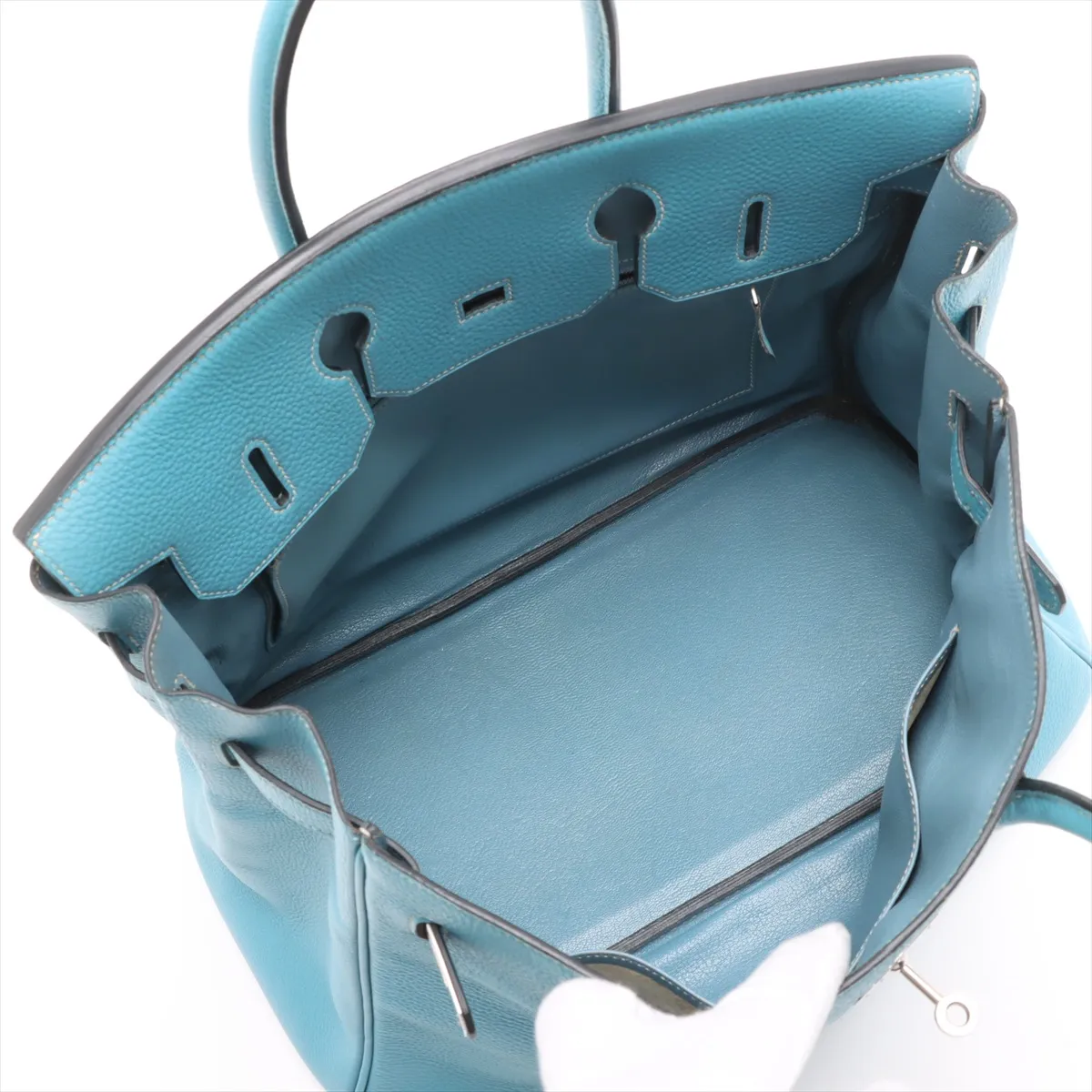 [Individually wrapped] Hermes Birkin 35 LeTourne Togo Blue Jean Silver hardware C:1999 — view 7
