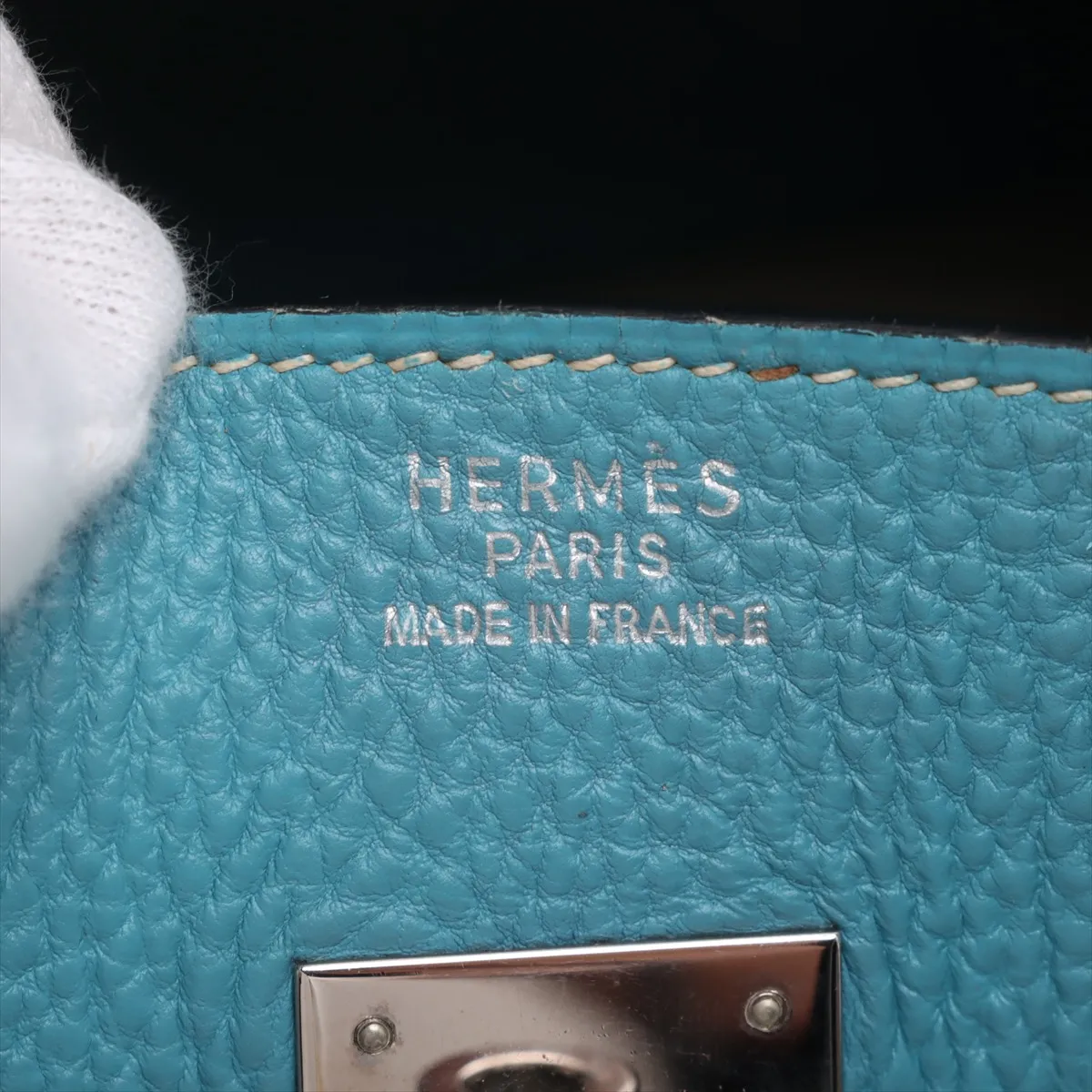 [Individually wrapped] Hermes Birkin 35 LeTourne Togo Blue Jean Silver hardware C:1999 — view 10