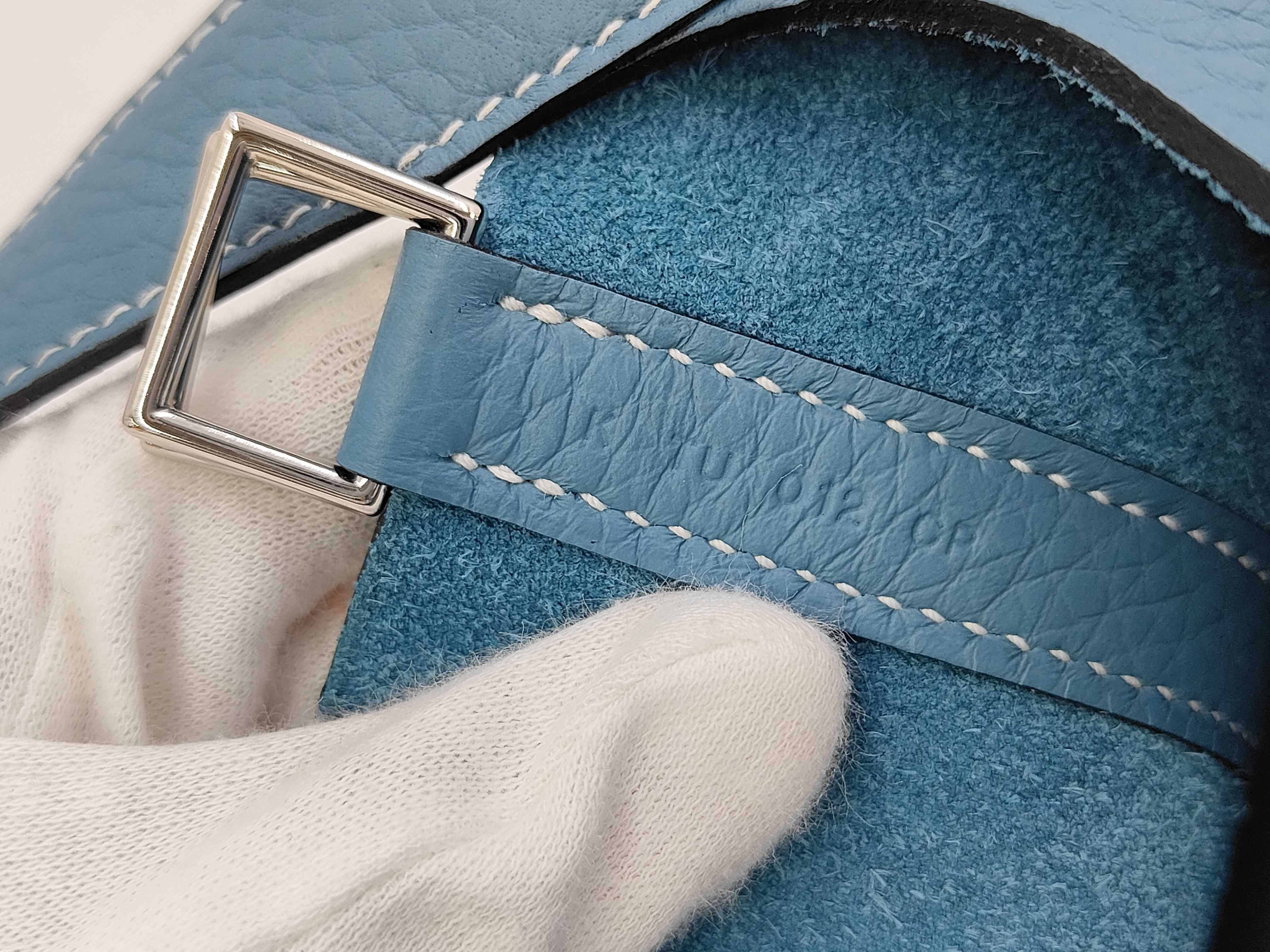 Picotin Lock 18 New Blue Jean Taurillon Clemence Leather Silver Hardware K Stamp Handbag — view 9