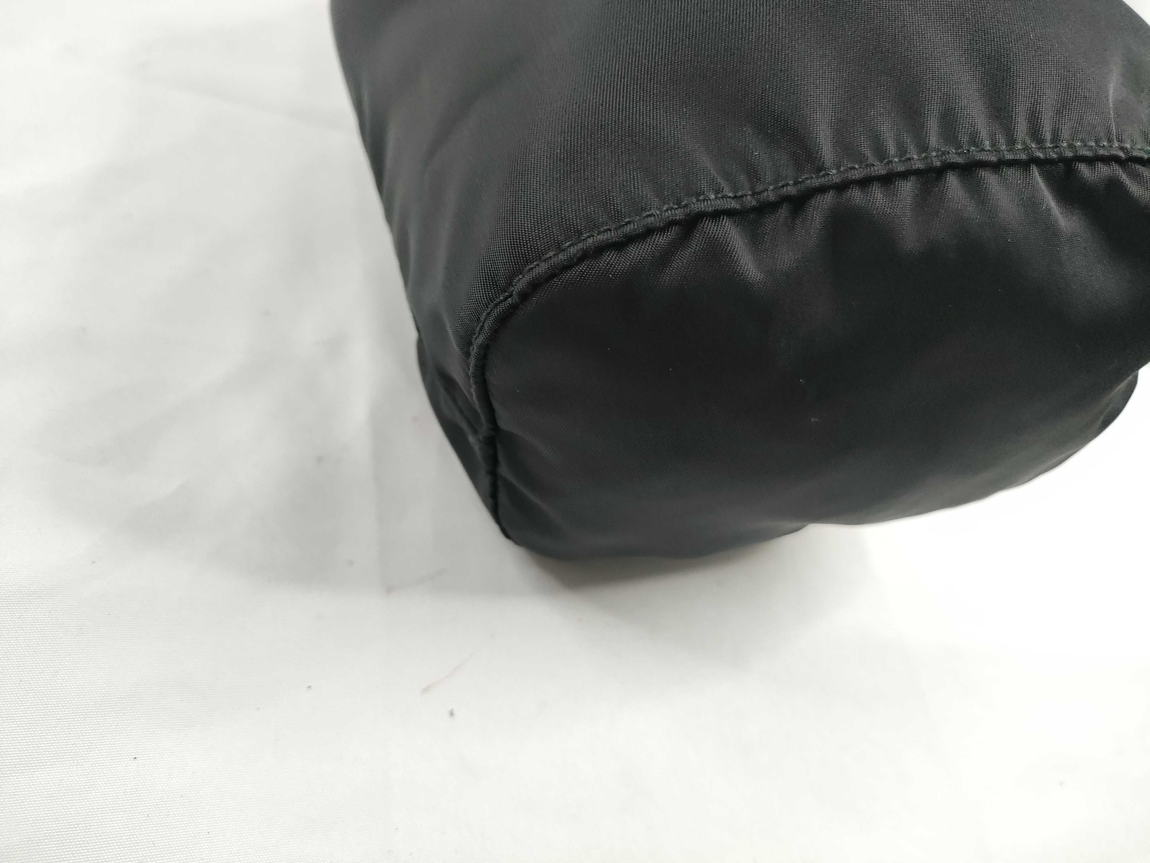 nylon drawstring bag, tesuto nylon bag, black pouch. — view 3