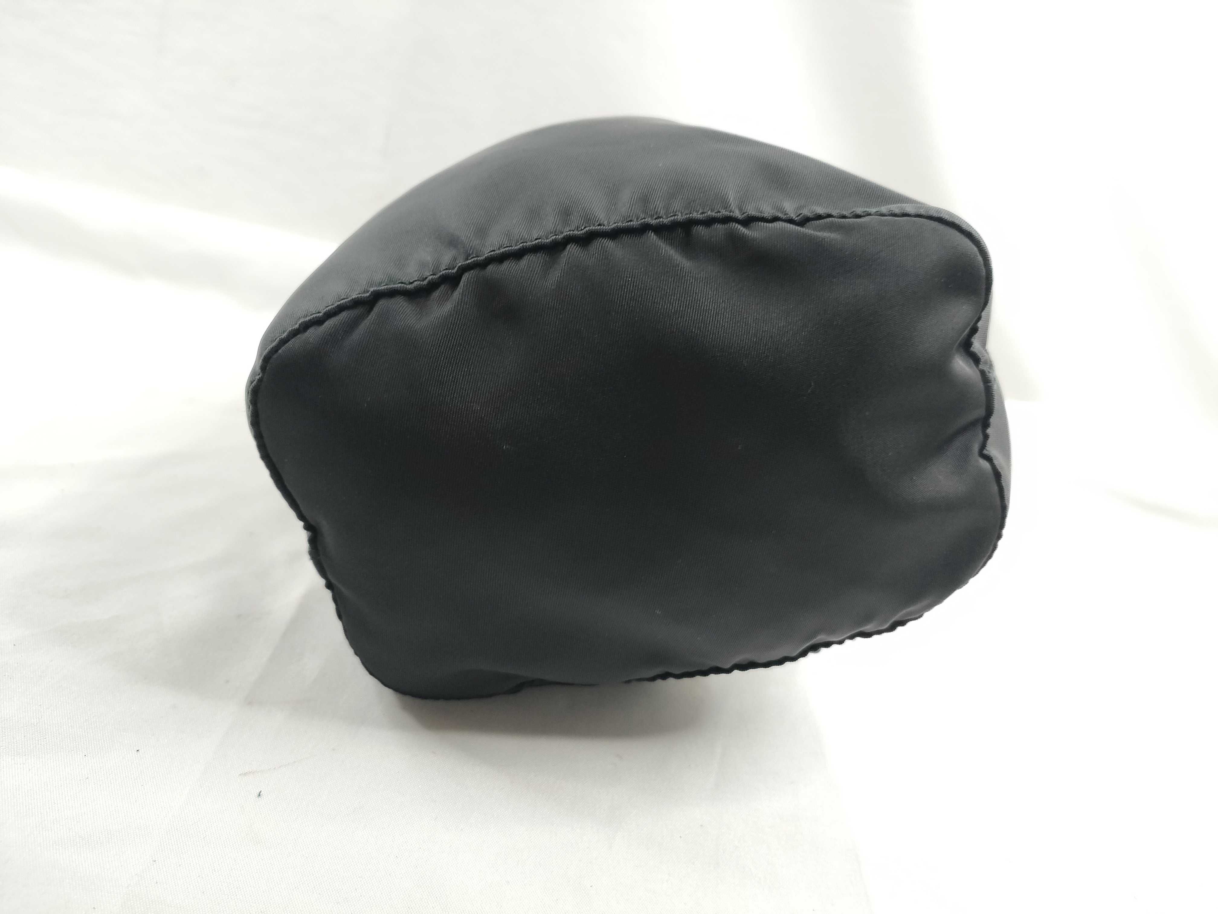 nylon drawstring bag, tesuto nylon bag, black pouch. — view 4
