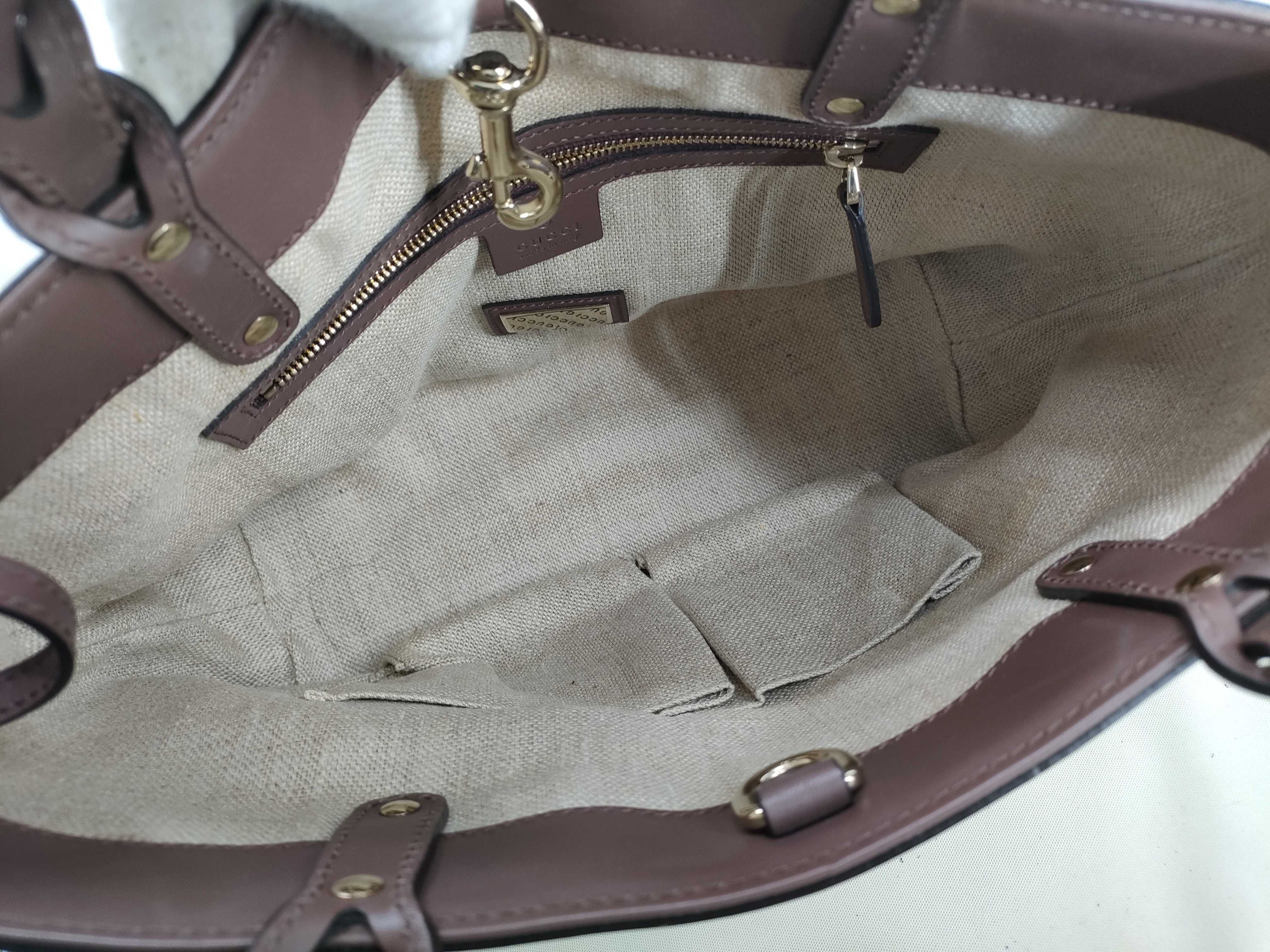 bag, Gucci Craft canvas tote bag, leather, 269878 520981 tote bag — view 8