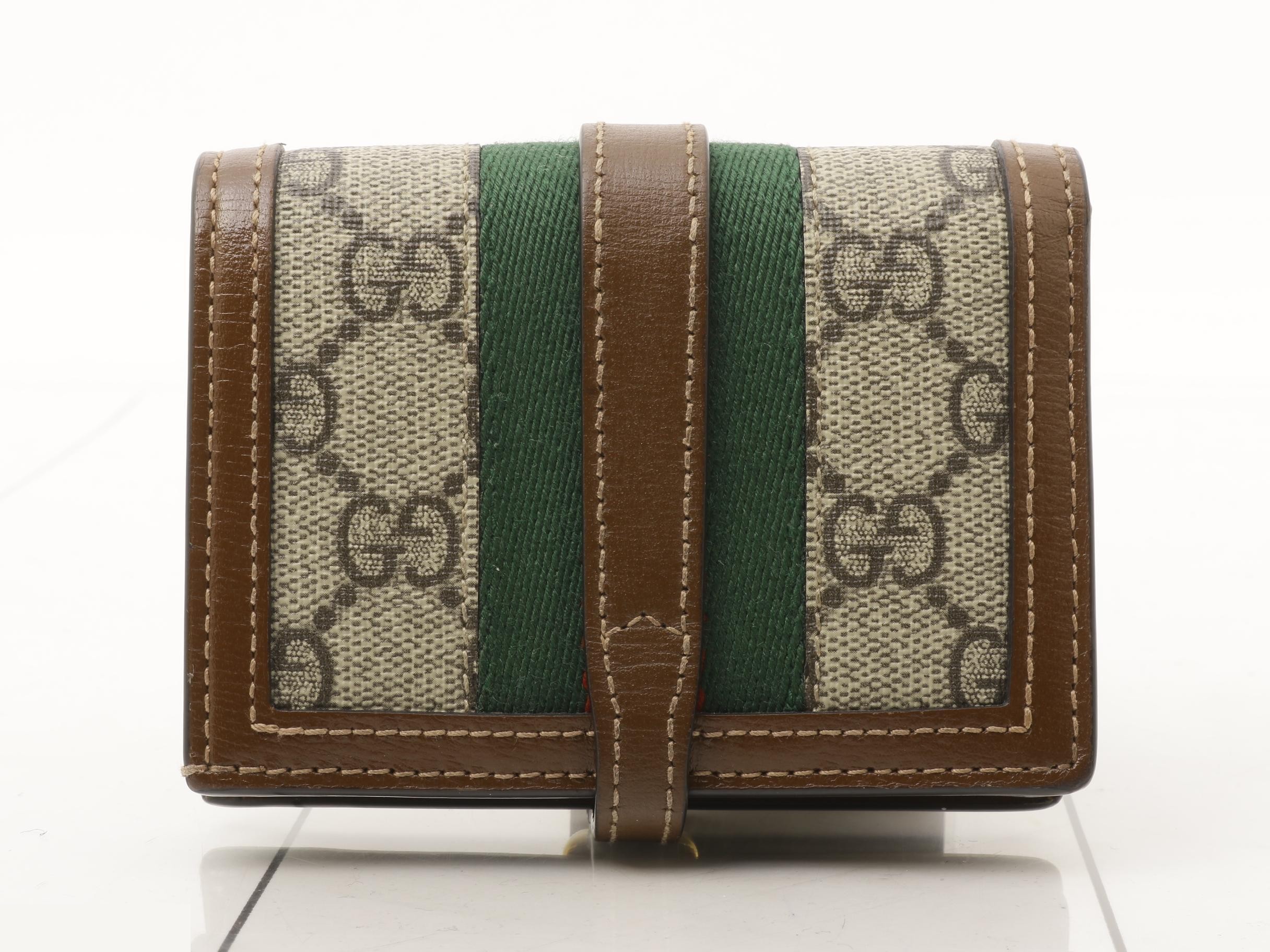 Jackie PVC x Leather Sherry Compact Wallet, Brown, with Box and Dust Bag — view 2