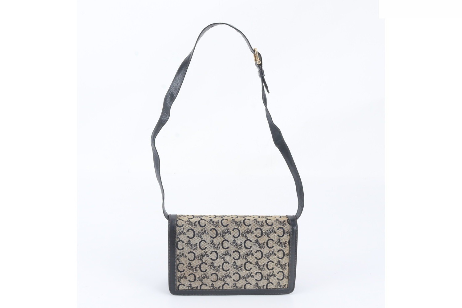 Sulky Canvas Carriage Hardware Leather Shoulder Bag — view 3