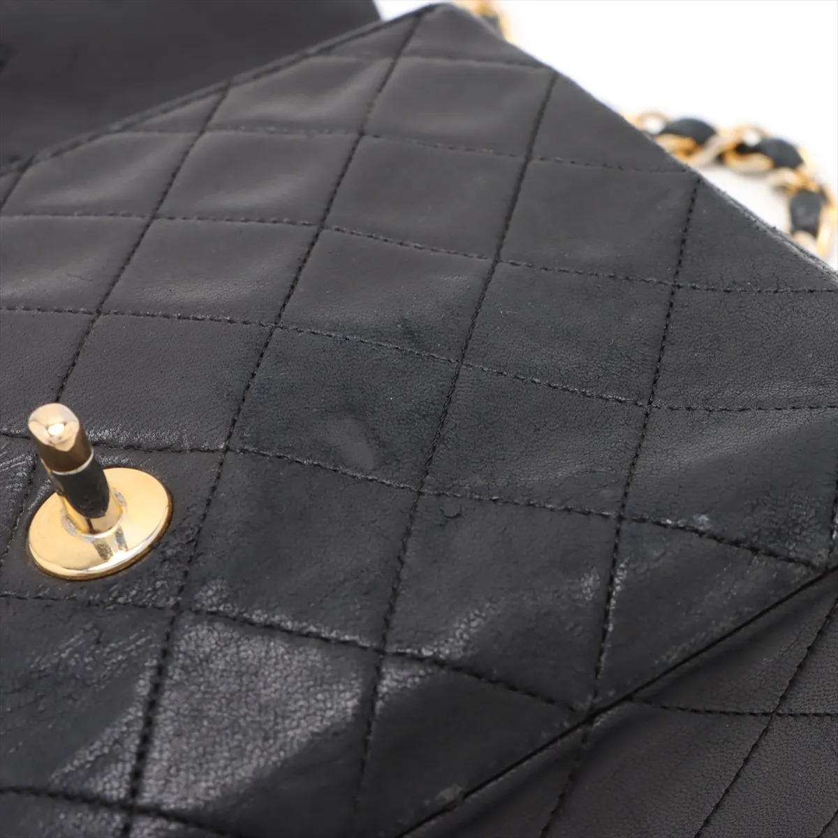 Mini Matelasse Lambskin Single Flap Single Chain Bag Black Gold Hardware 1499463 No. 1 — view 13