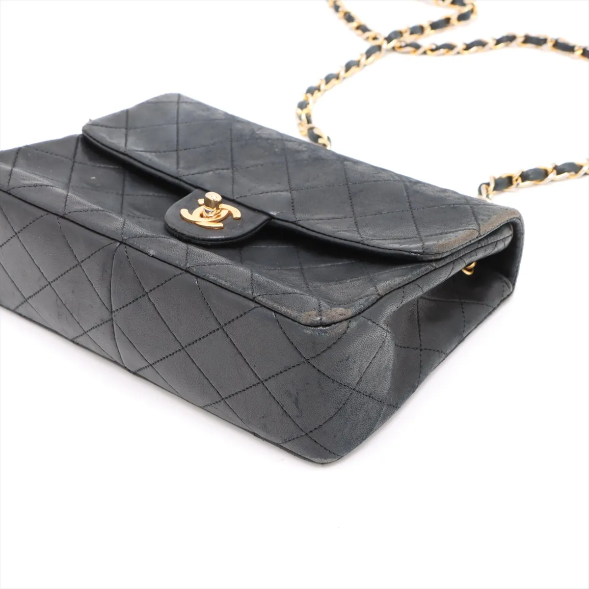 Mini Matelasse Lambskin Single Flap Single Chain Bag Black Gold Hardware 1499463 No. 1 — view 3