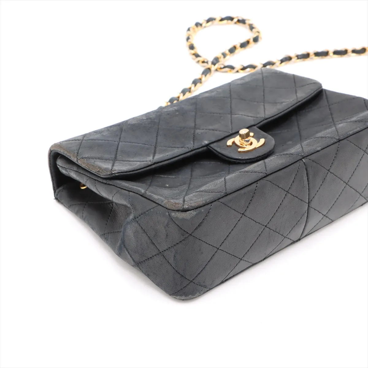 Mini Matelasse Lambskin Single Flap Single Chain Bag Black Gold Hardware 1499463 No. 1 — view 4