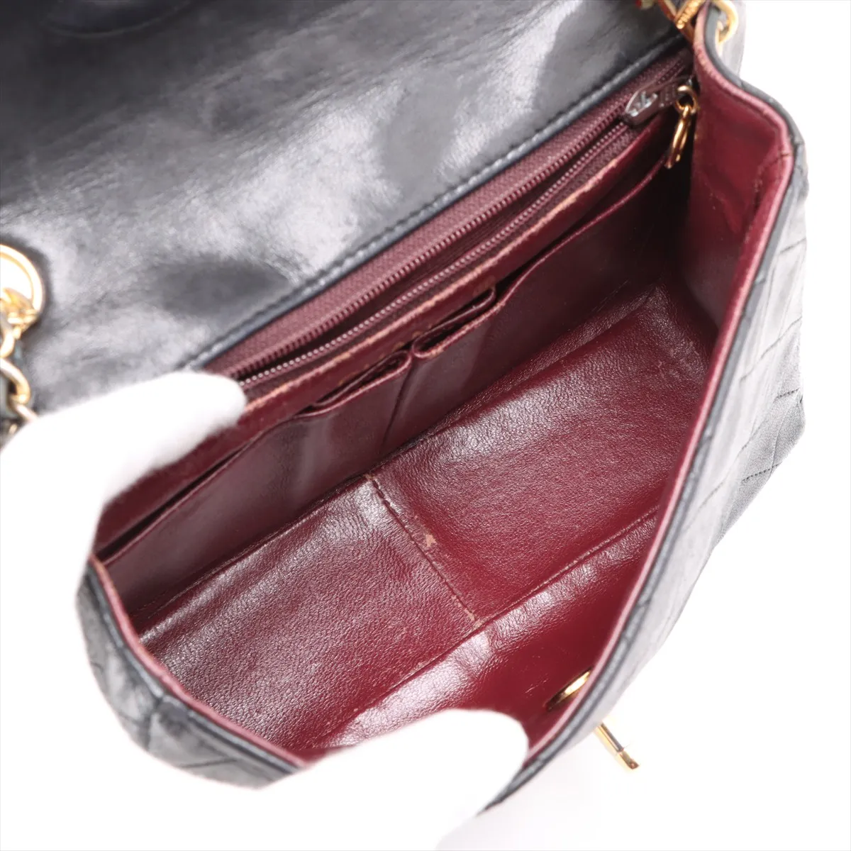 Mini Matelasse Lambskin Single Flap Single Chain Bag Black Gold Hardware 1499463 No. 1 — view 6