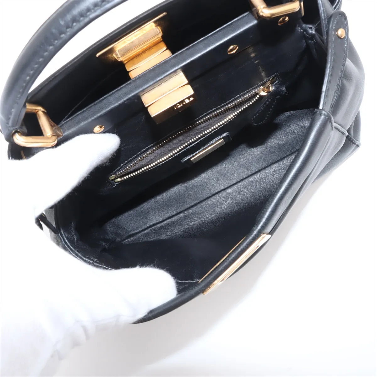 Mini Peekaboo Leather 2WAY Bag Black 8BN244 — view 9