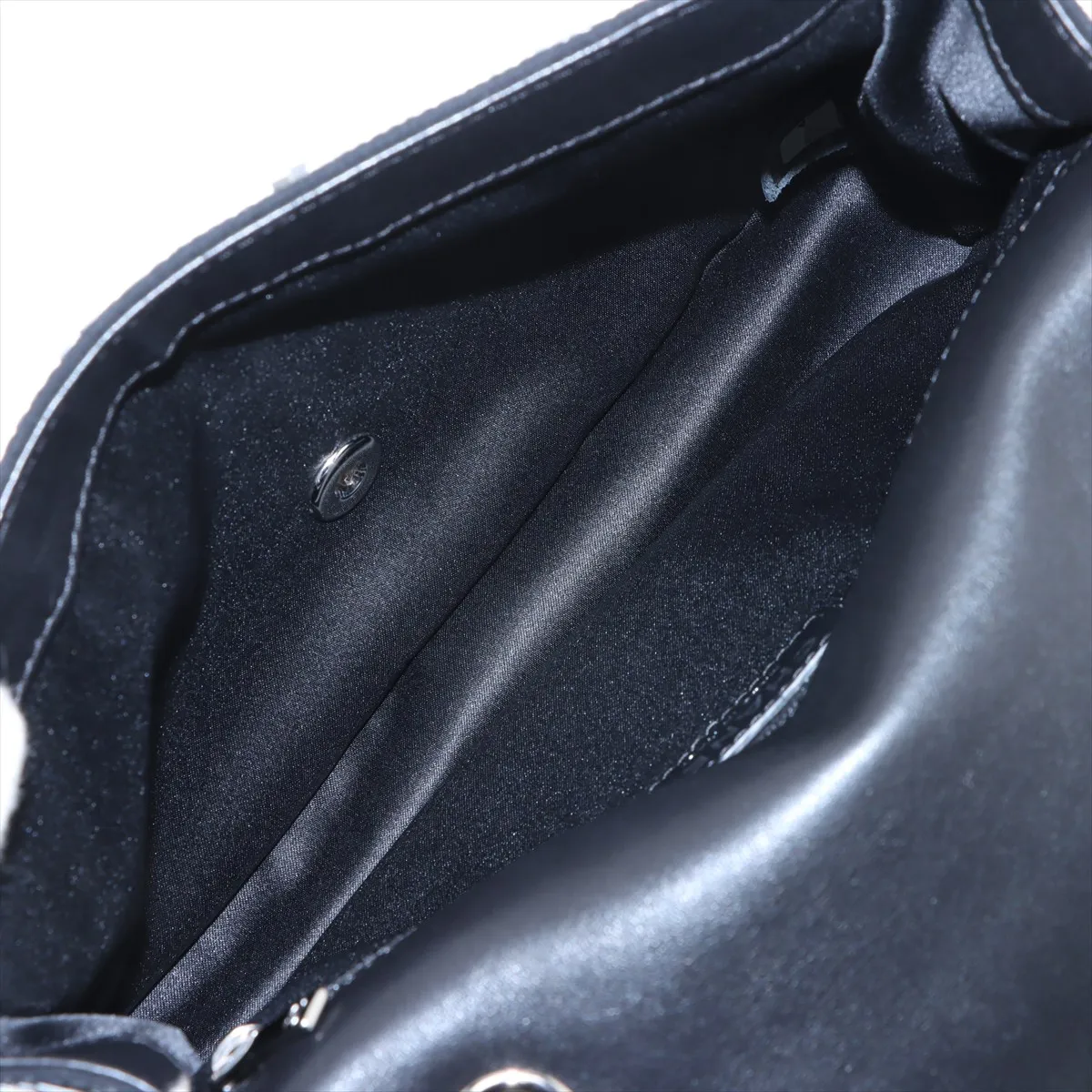 [Individually wrapped] Chanel Coco Mark Sequin Single Flap Double Chain Bag Black x White Silver Hardware 19409710 No. 19 — view 6