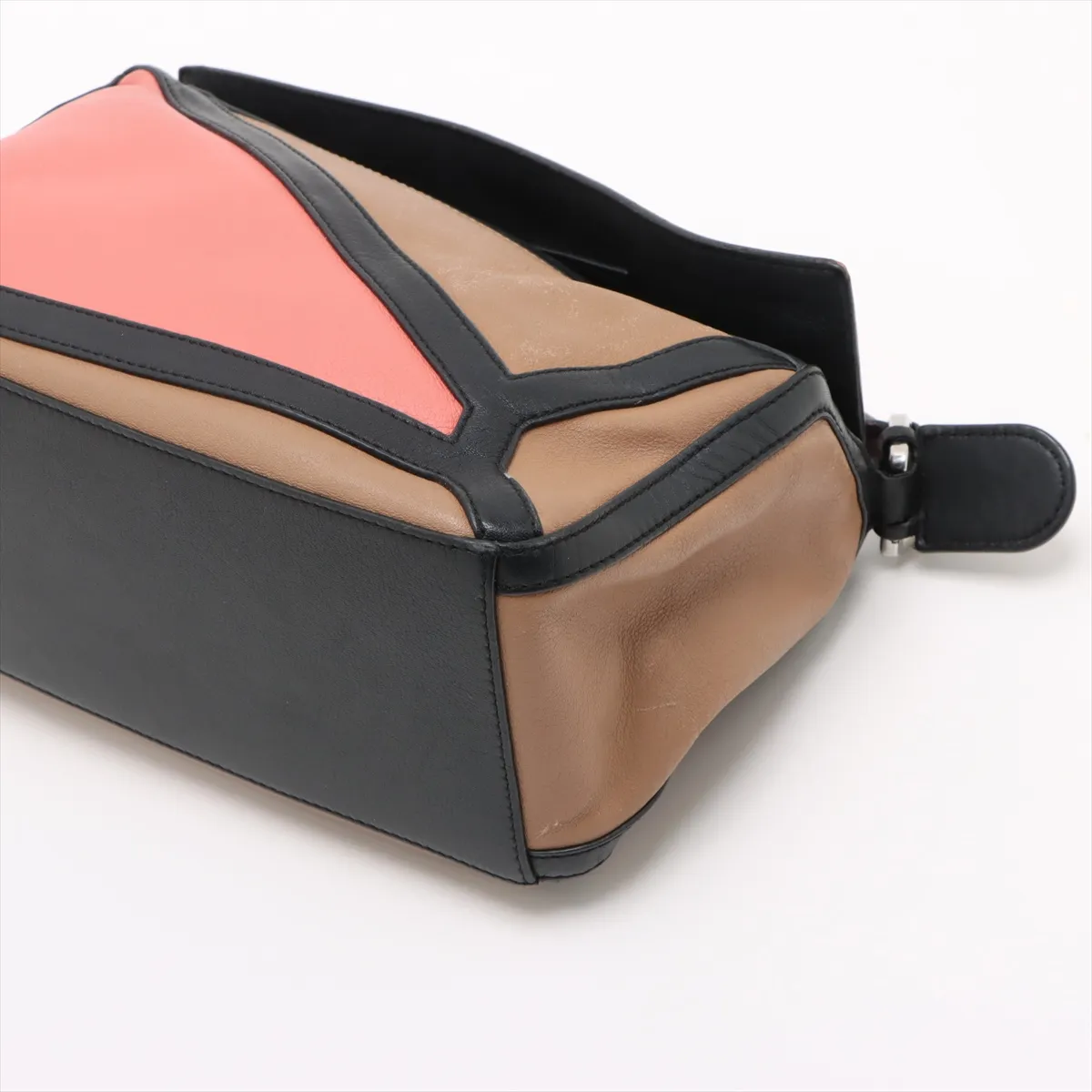 Puzzle Bag Small Leather 2WAY Handbag Black x Pink — view 3