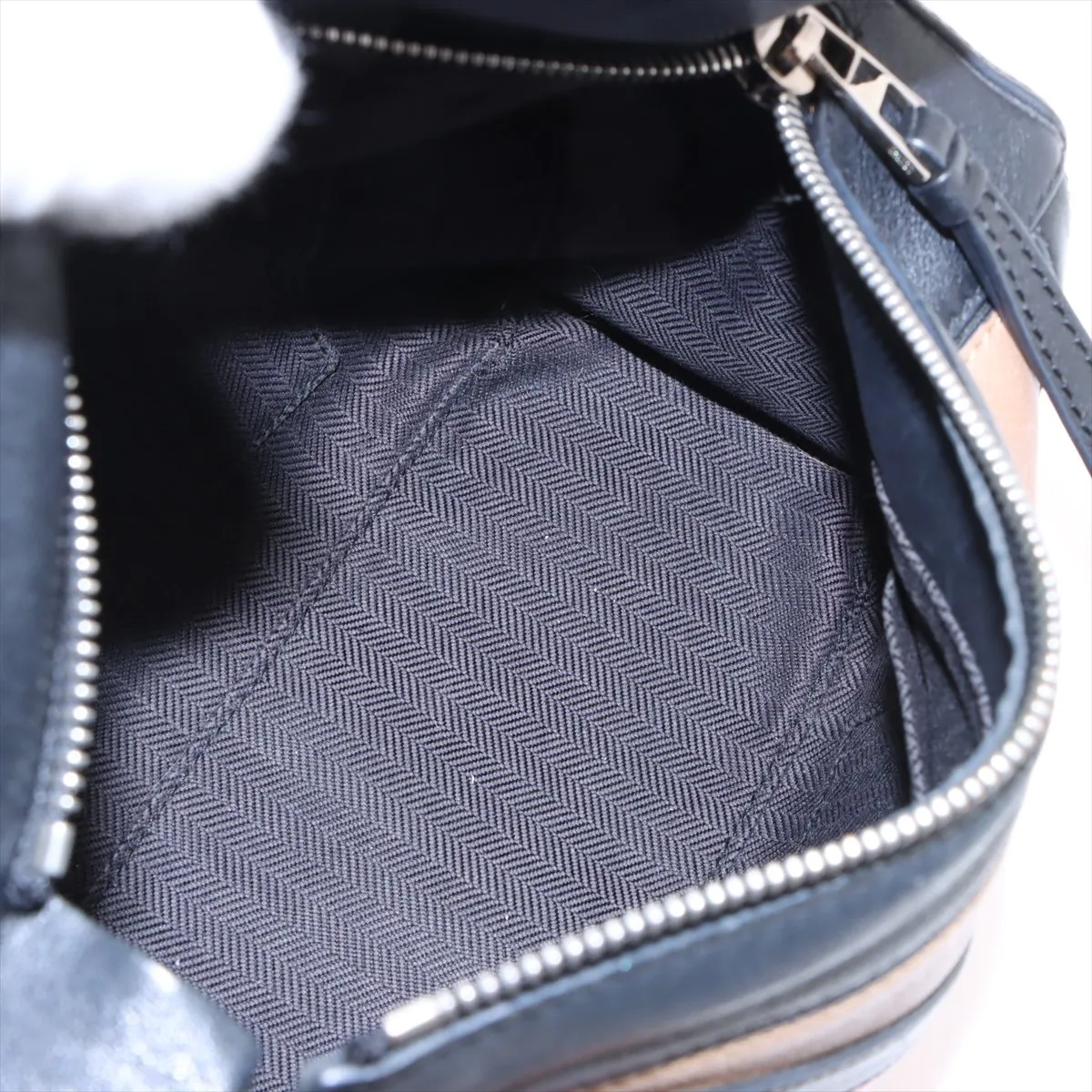 Puzzle Bag Small Leather 2WAY Handbag Black x Pink — view 8