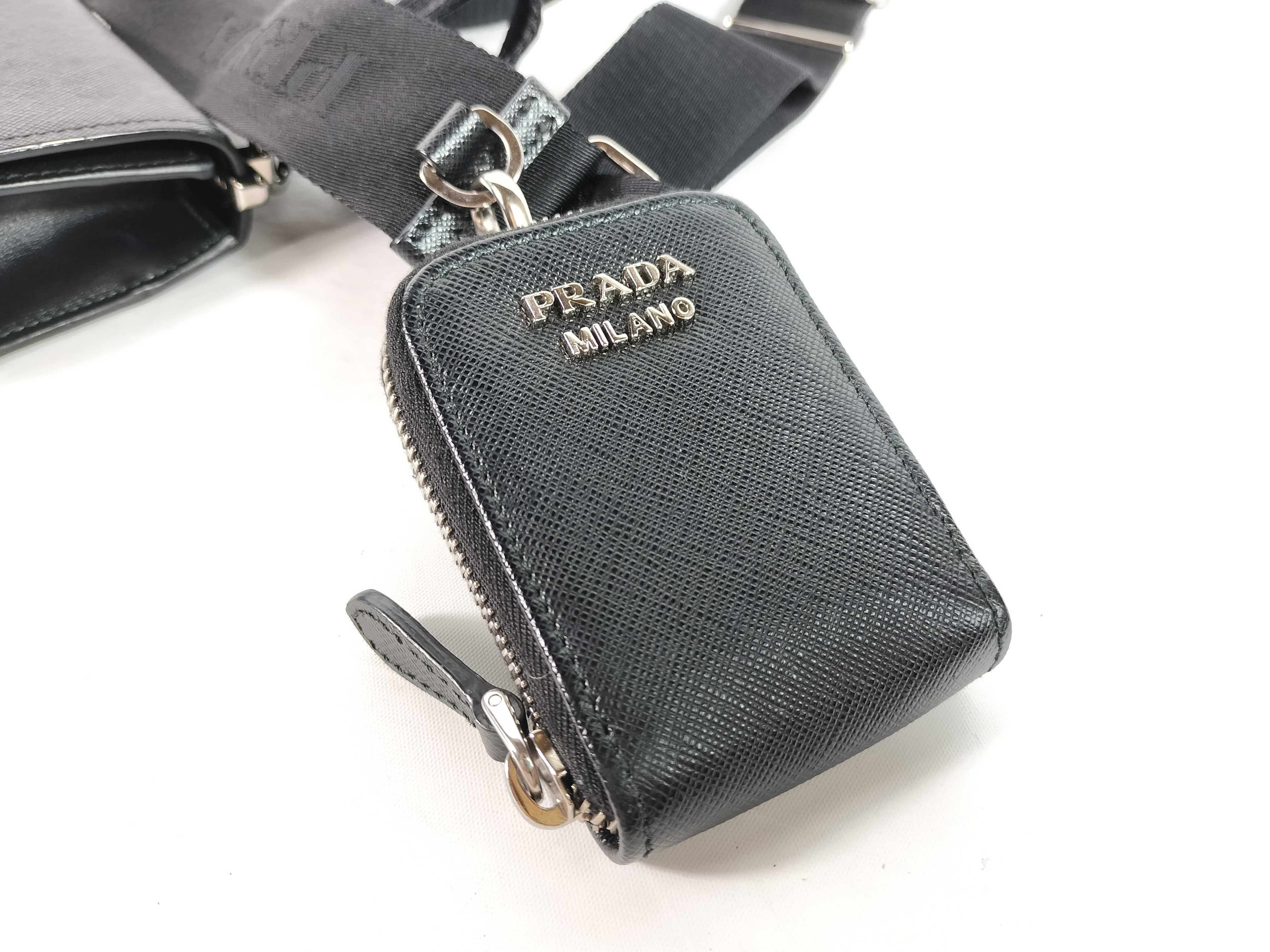 Saffiano Shoulder Bag, Black — view 13
