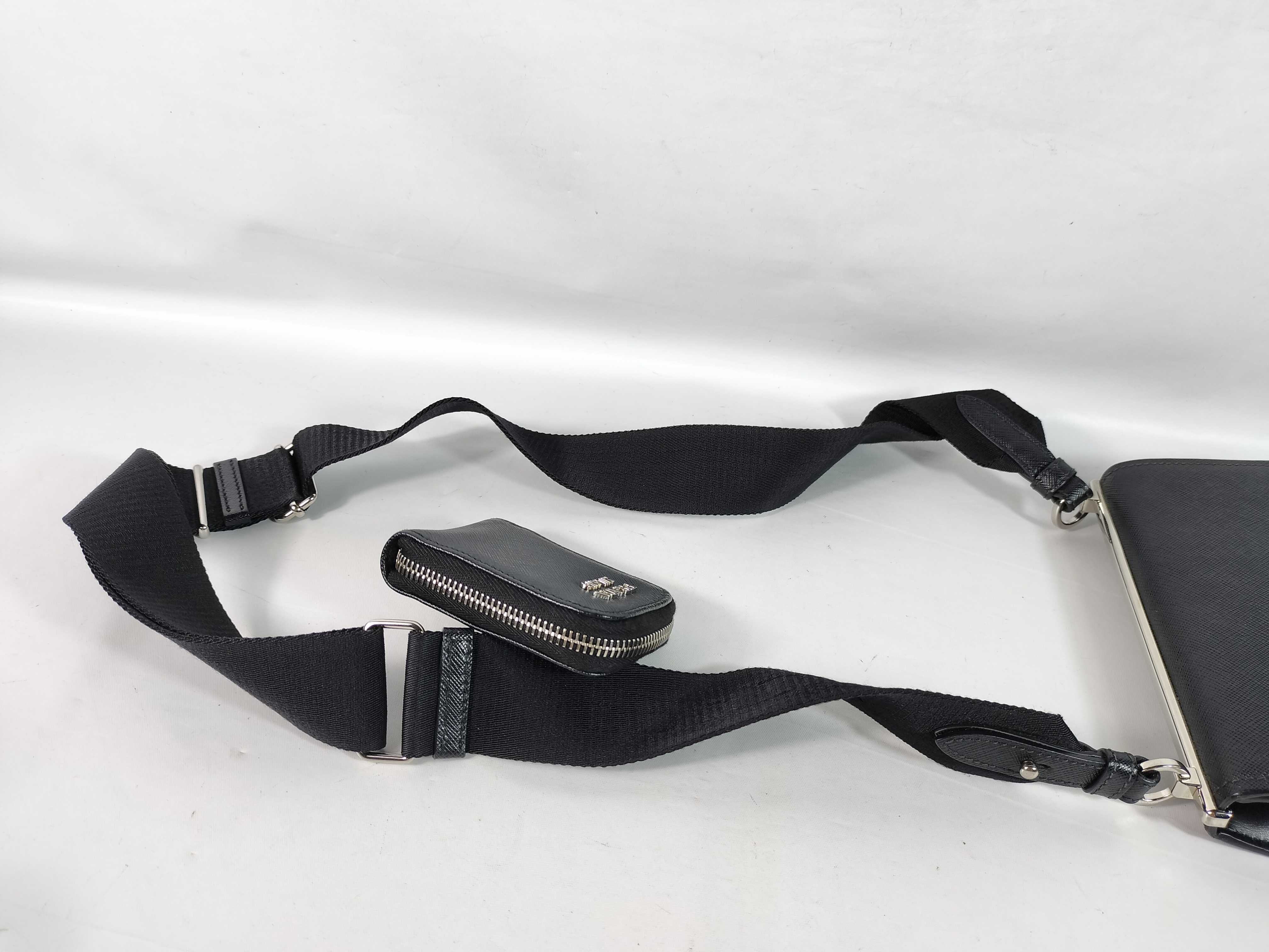 Saffiano Shoulder Bag, Black — view 3