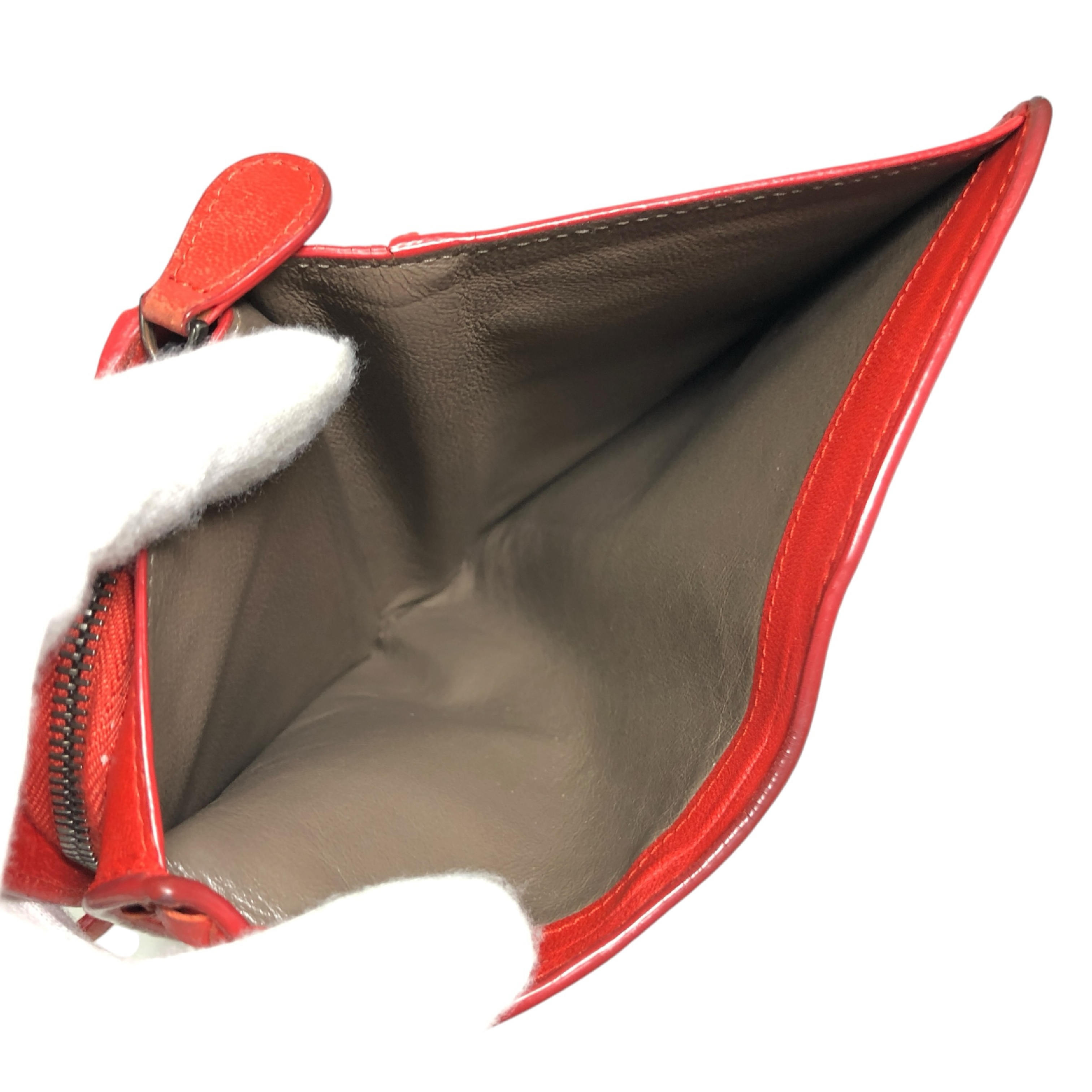 Intrecciato Long Wallet with Coin Pocket, Red, Genuine Leather, Made in Italy, Comes with Dust Bag and Box. — view 15