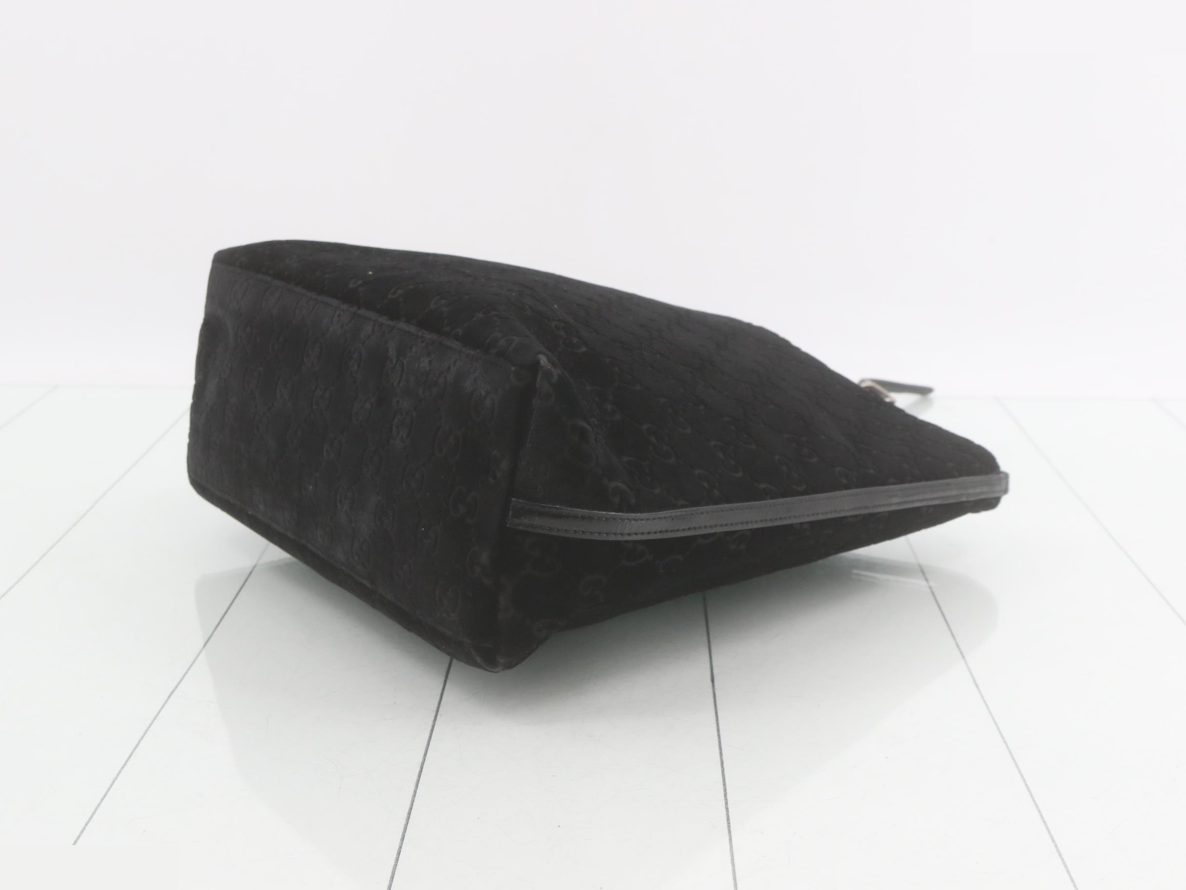 GG Suede One-Shoulder Bag, Black — view 6