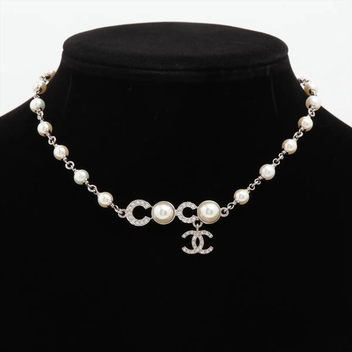 Cocomark I25S Necklace GP x Rhinestone x Fake Pearl Silver — view 5