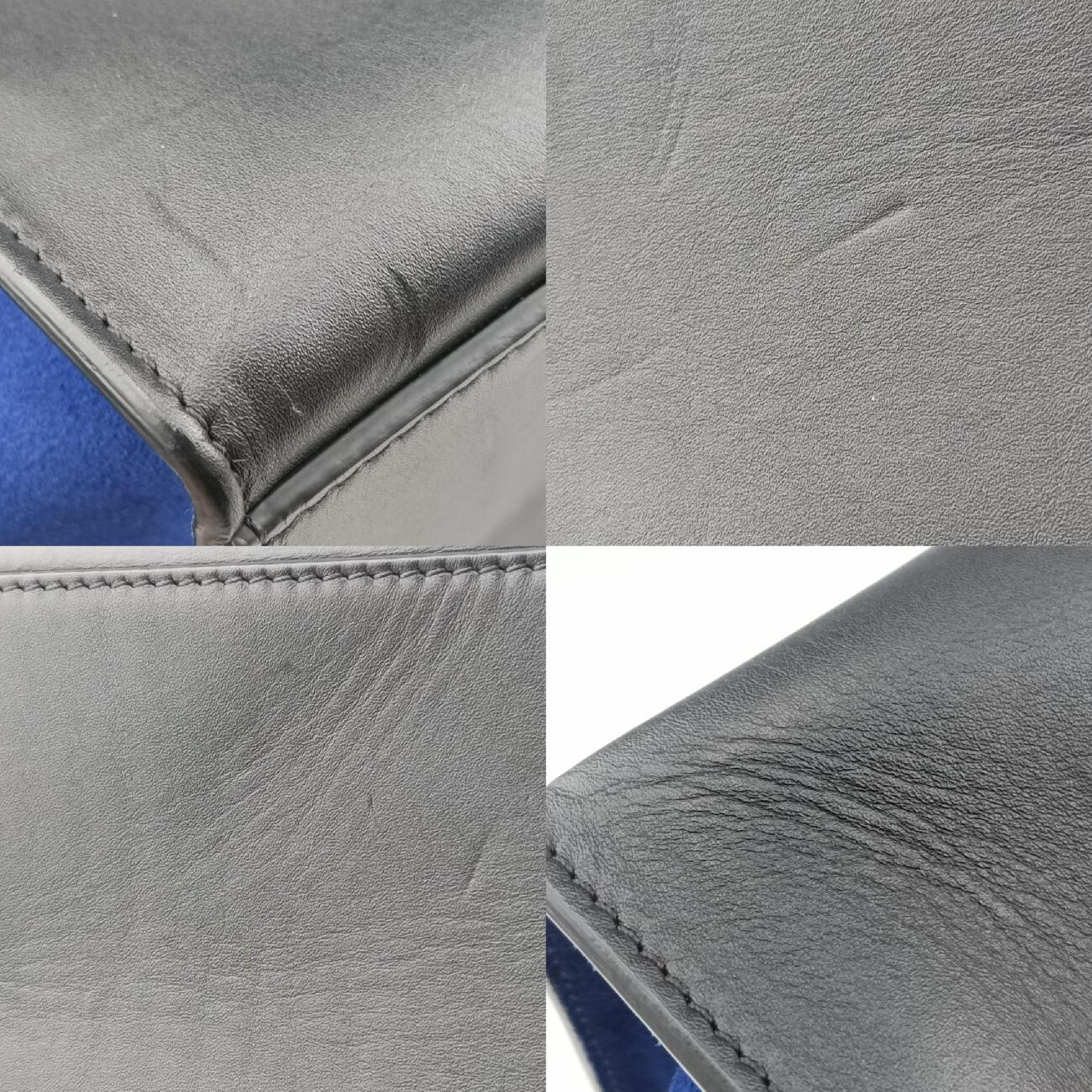 Trapeze Medium Handbag, Beige x Black x Blue, Suede x Leather, S-CU-0193 — view 10