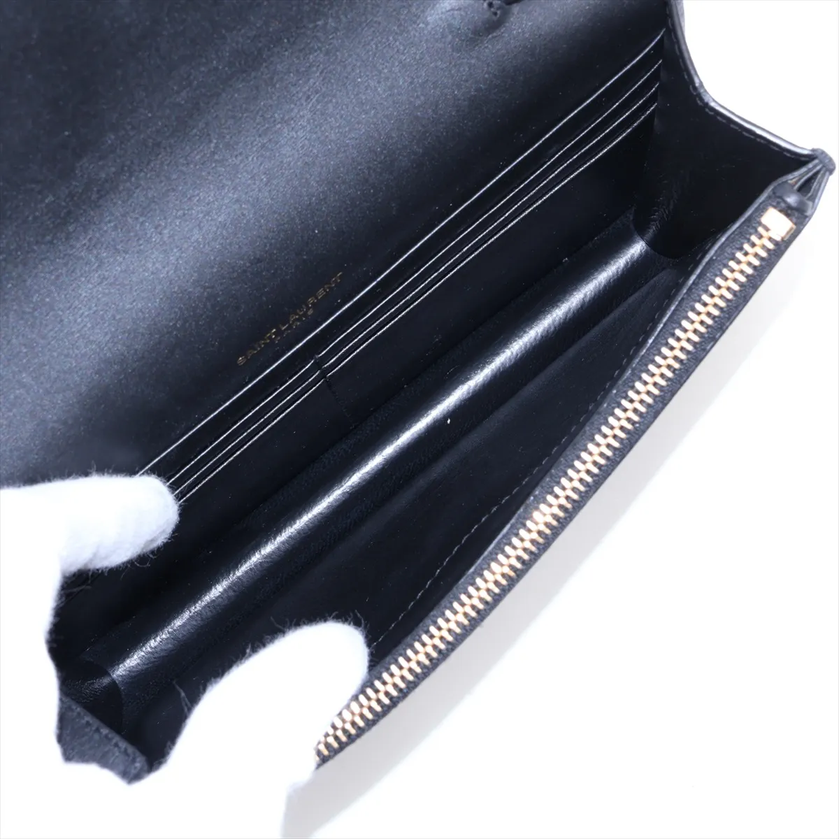 Kate 452159 Leather Chain Wallet Black — view 6