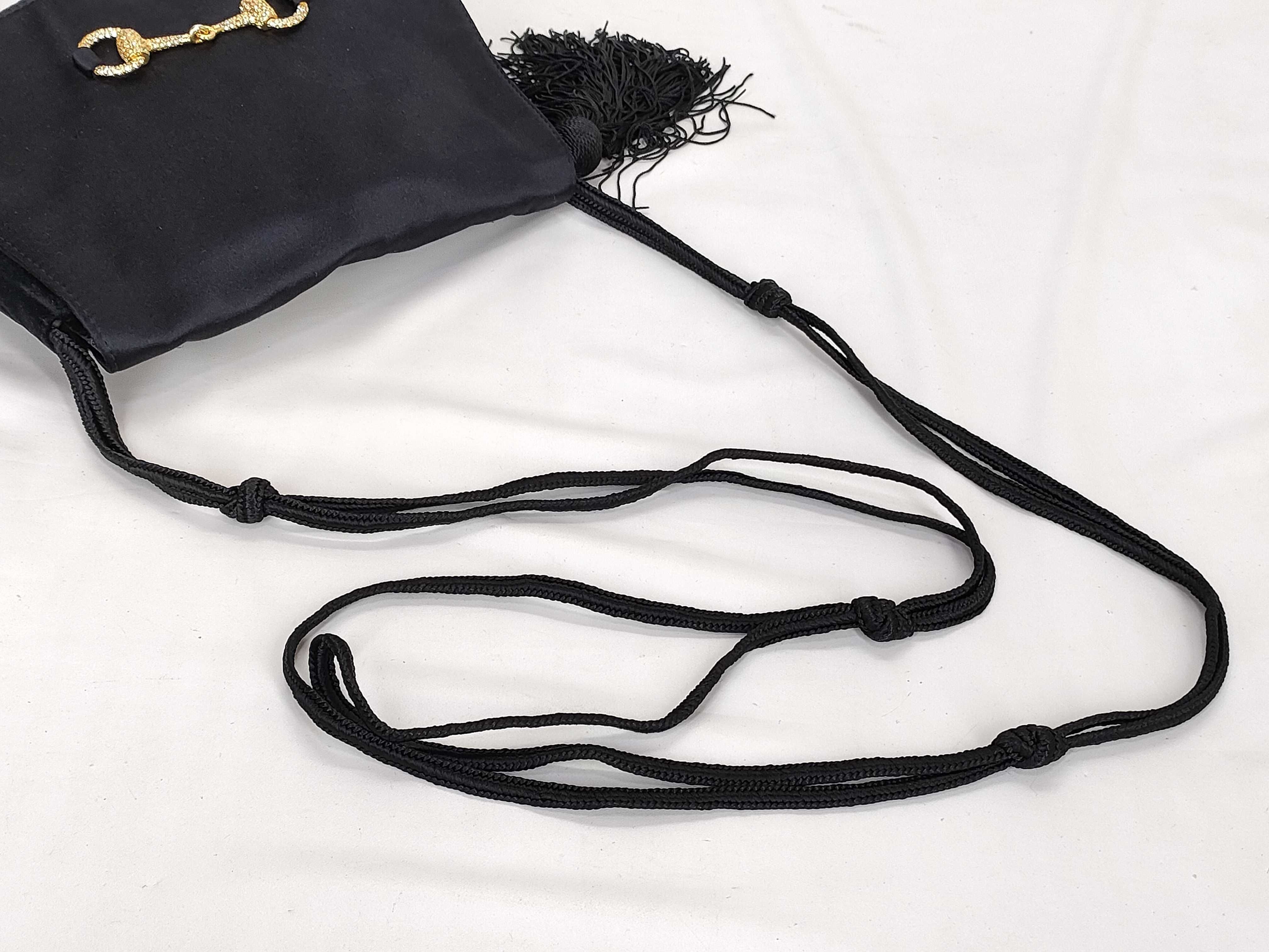 Horsebit Satin Rhinestone Shoulder Bag — view 3