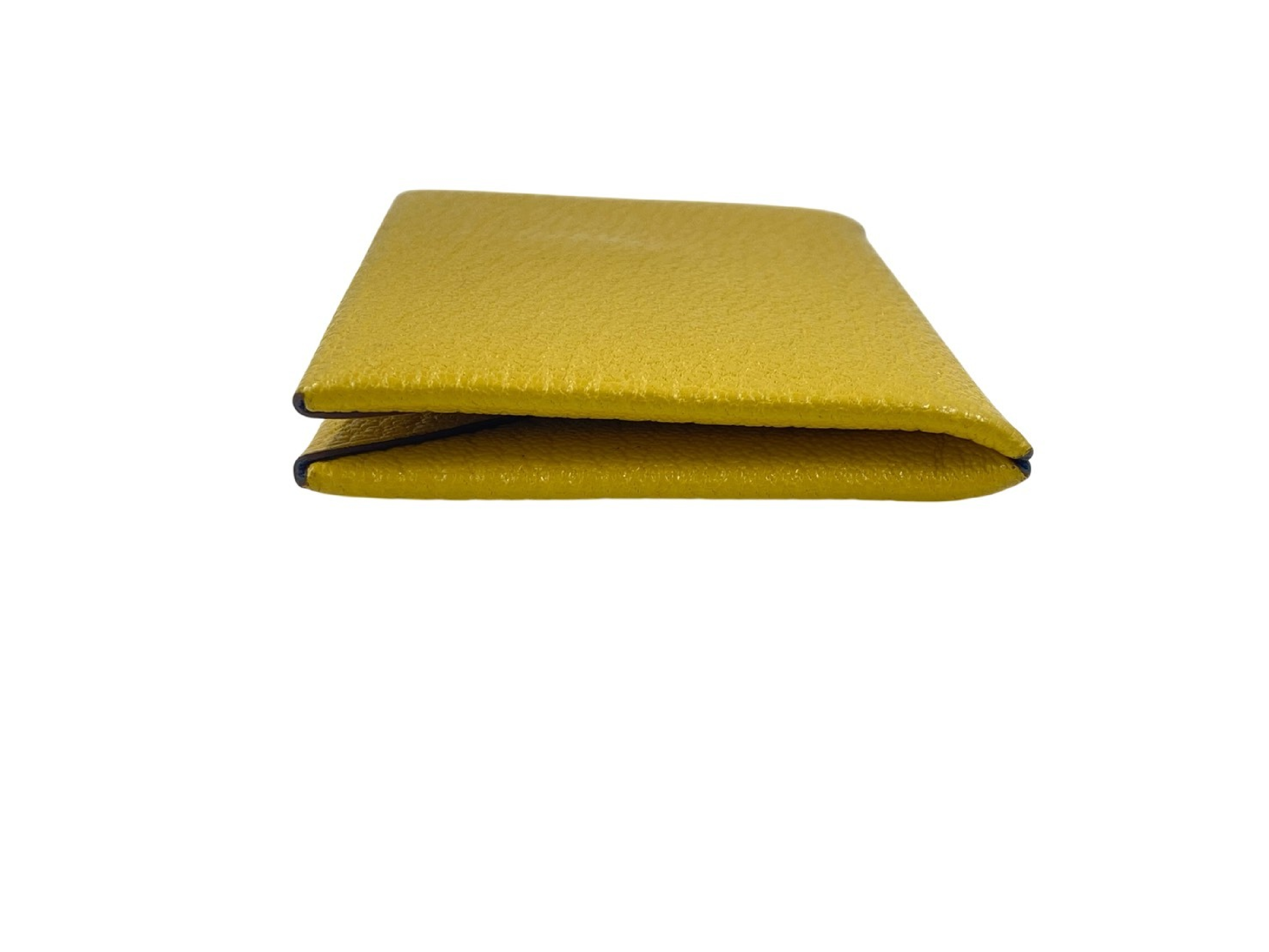 Calvi Verso Chevre Mysore Card Case, Yellow x Blue, Silver Hardware, B: 2023, Card Case — view 3