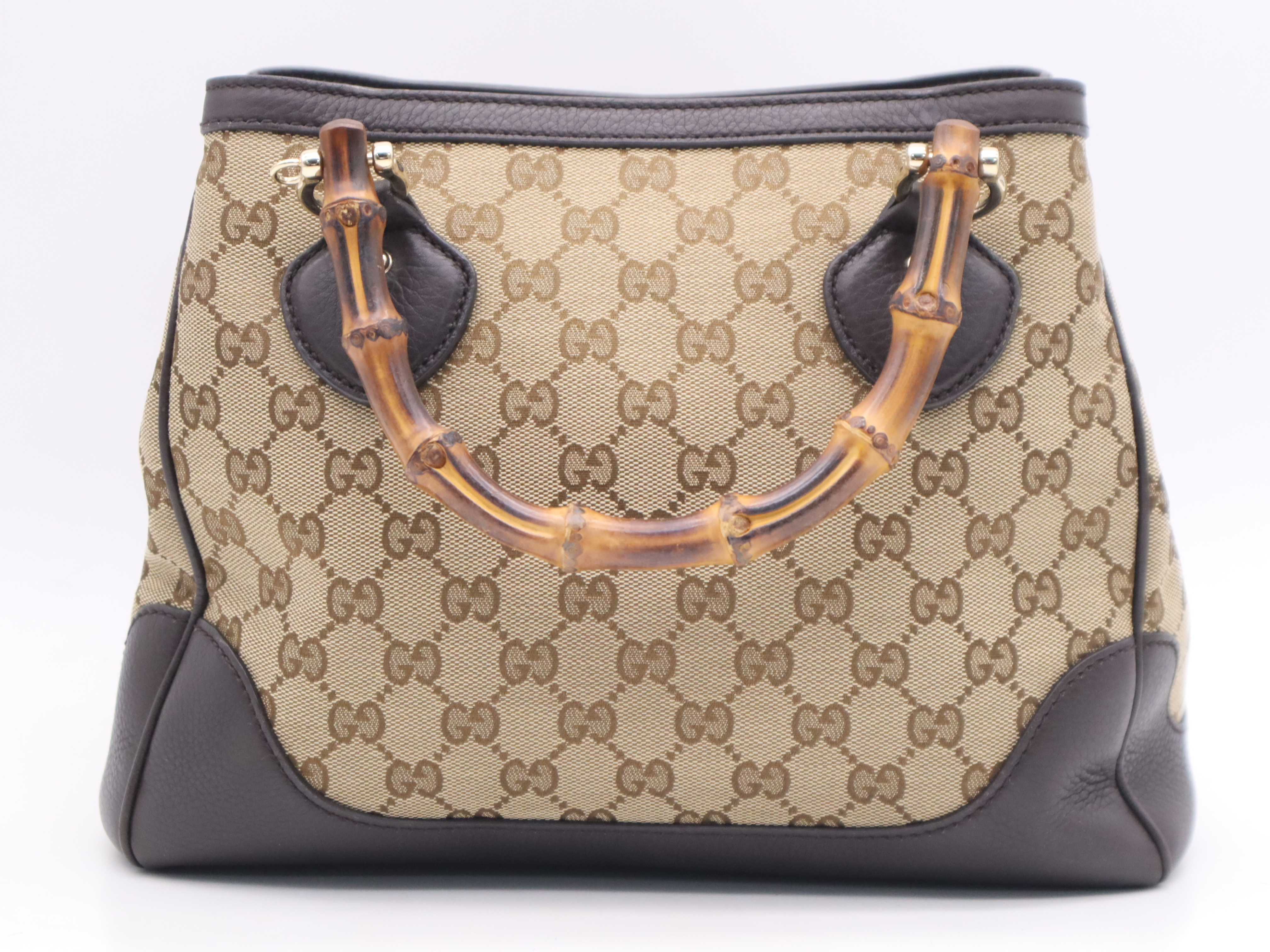 308360GG Canvas Bamboo Beige Handbag — view 2