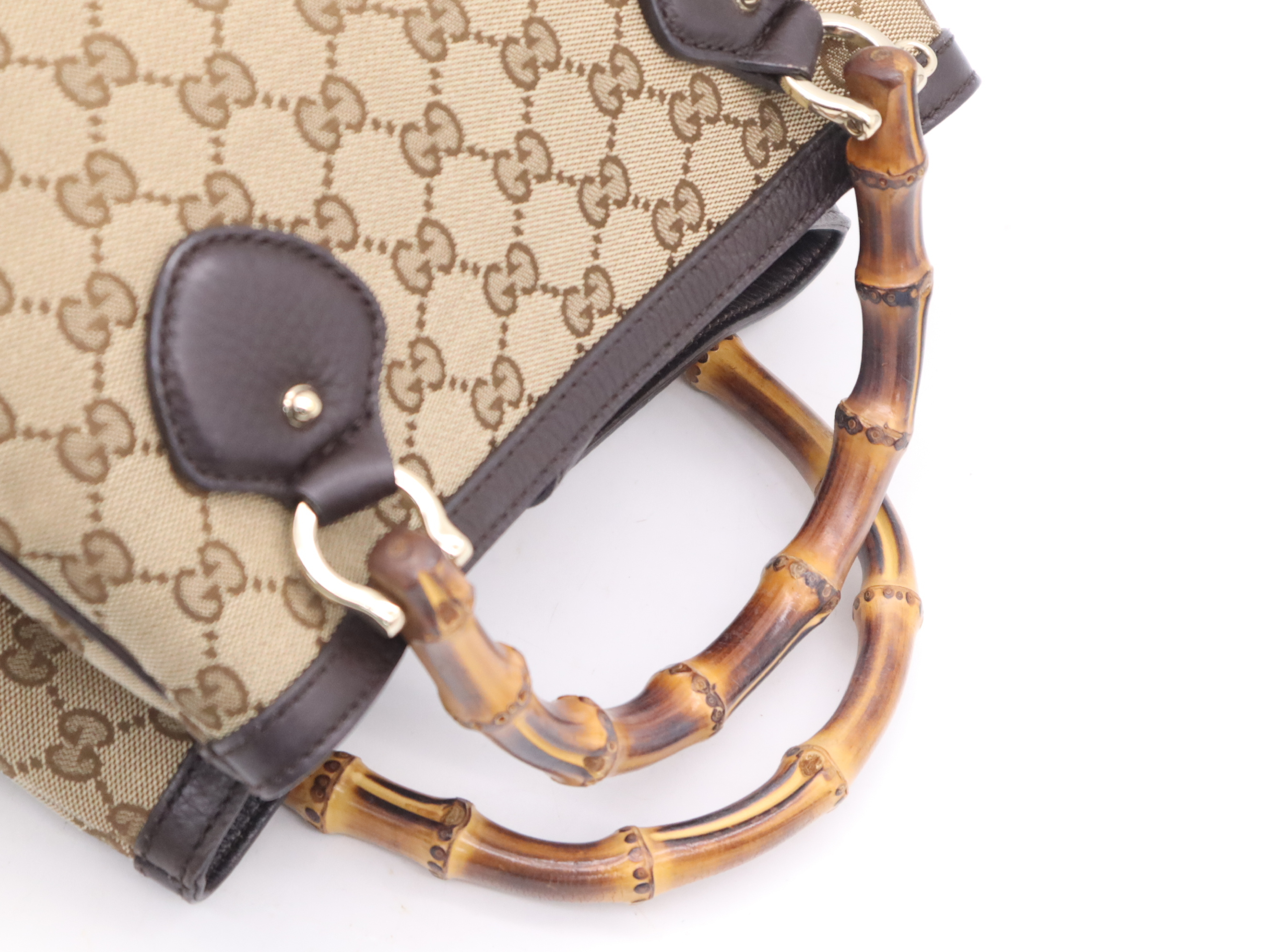 308360GG Canvas Bamboo Beige Handbag — view 6
