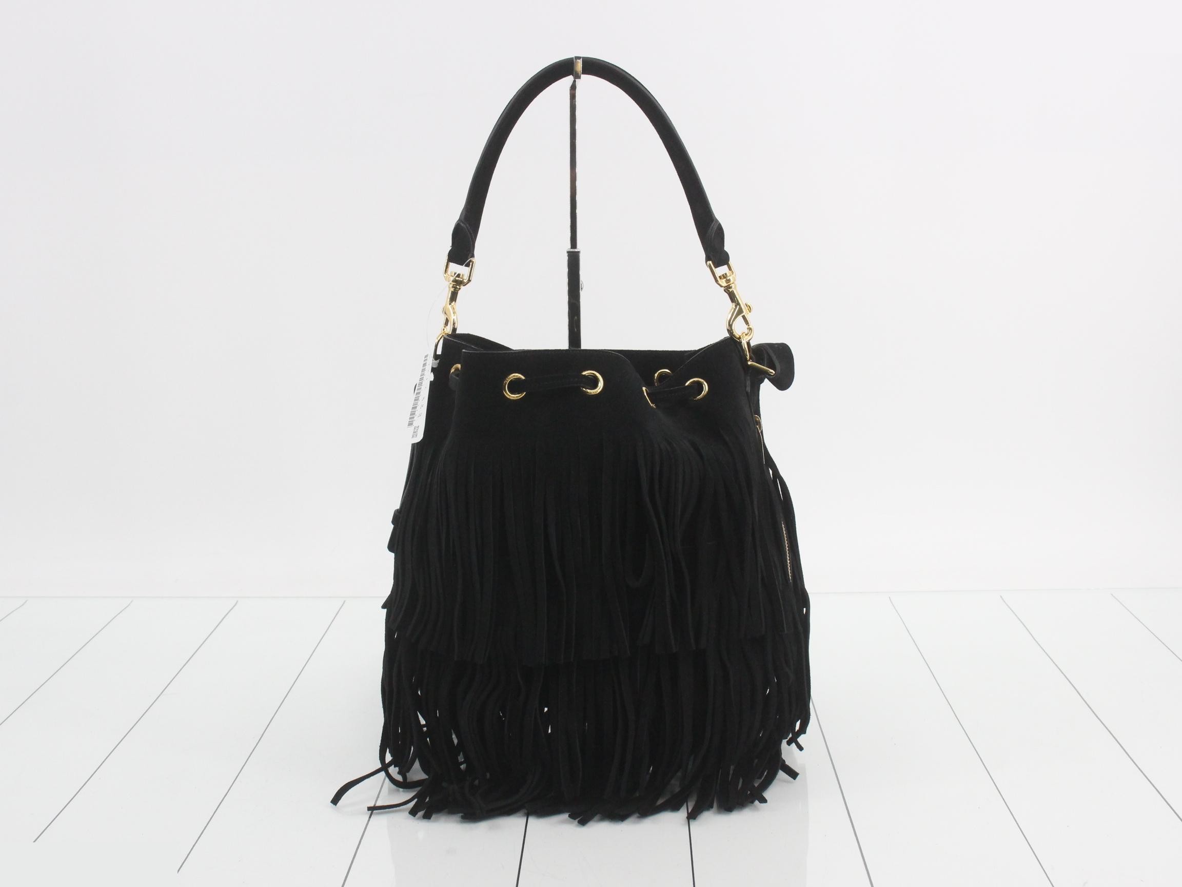 Fringe suede leather shoulder bag — view 2